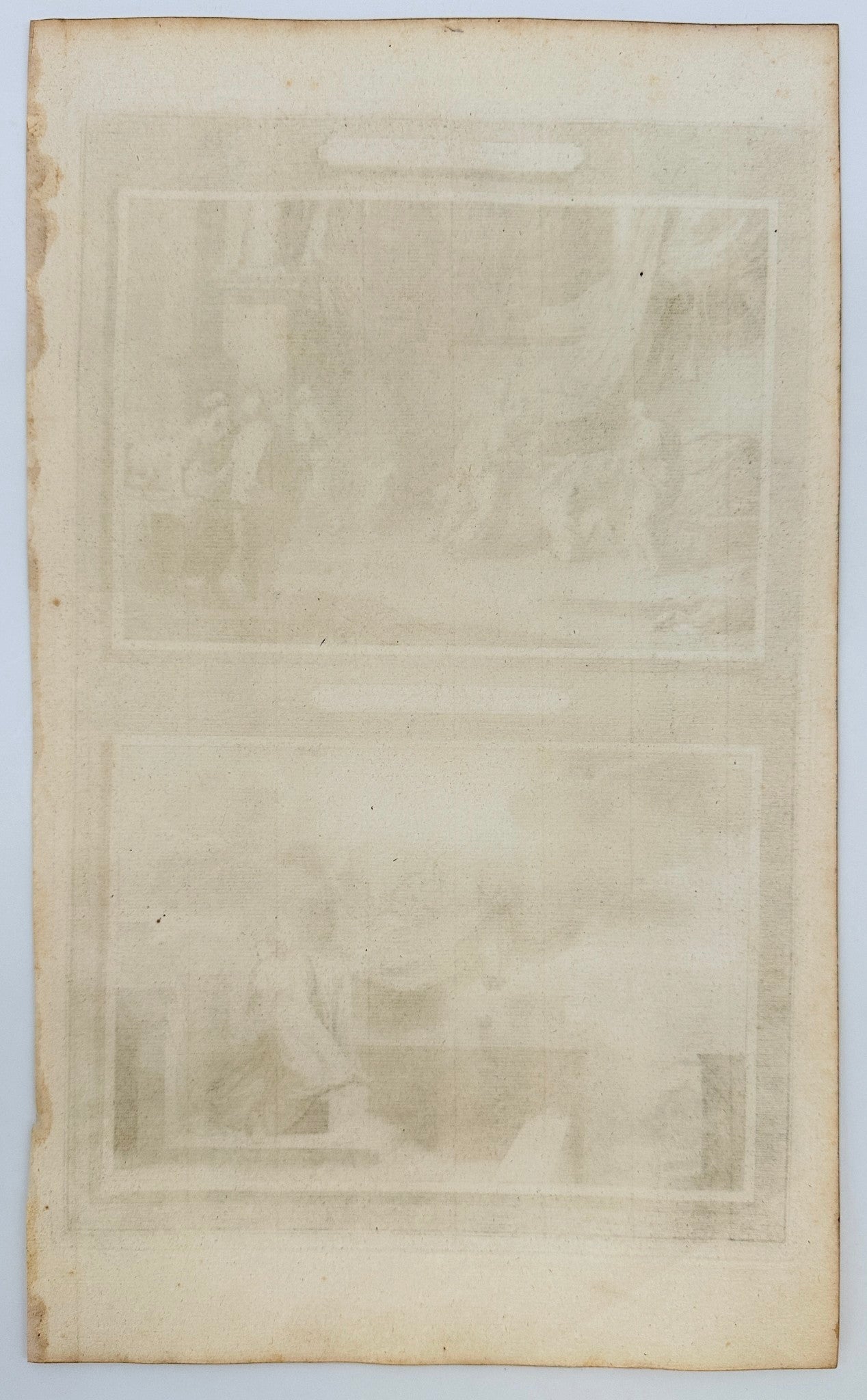 Antique Biblical Print - The Recovery Paul & The Descent of the Beasts F5
