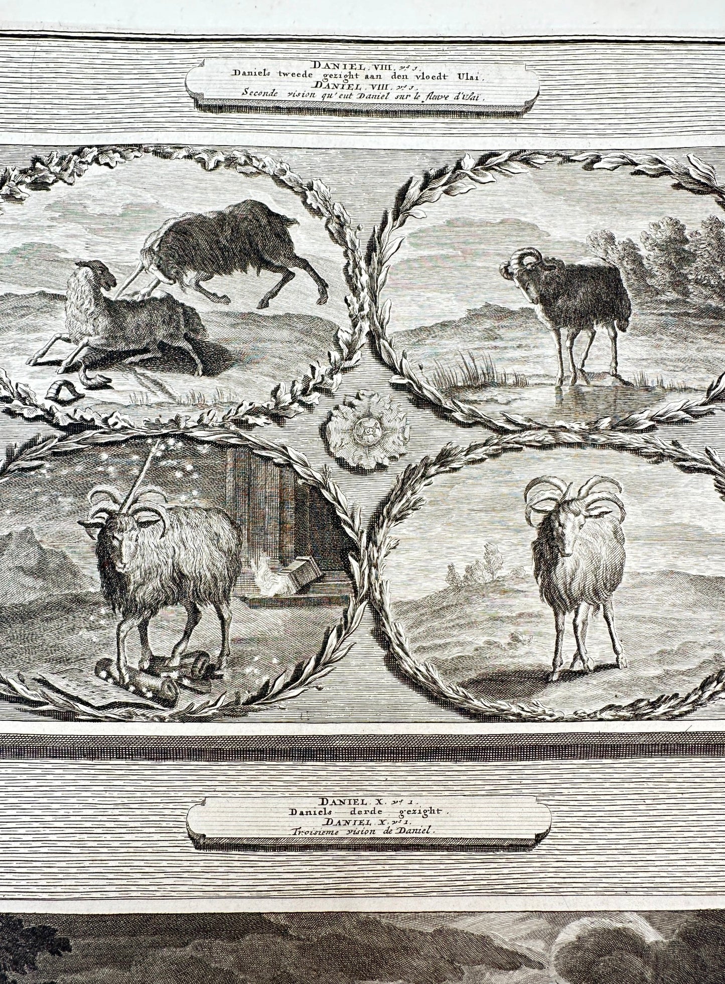 Antique Print - Pierre Mortier - Daniel's Second Vision at the River Ulai - F5