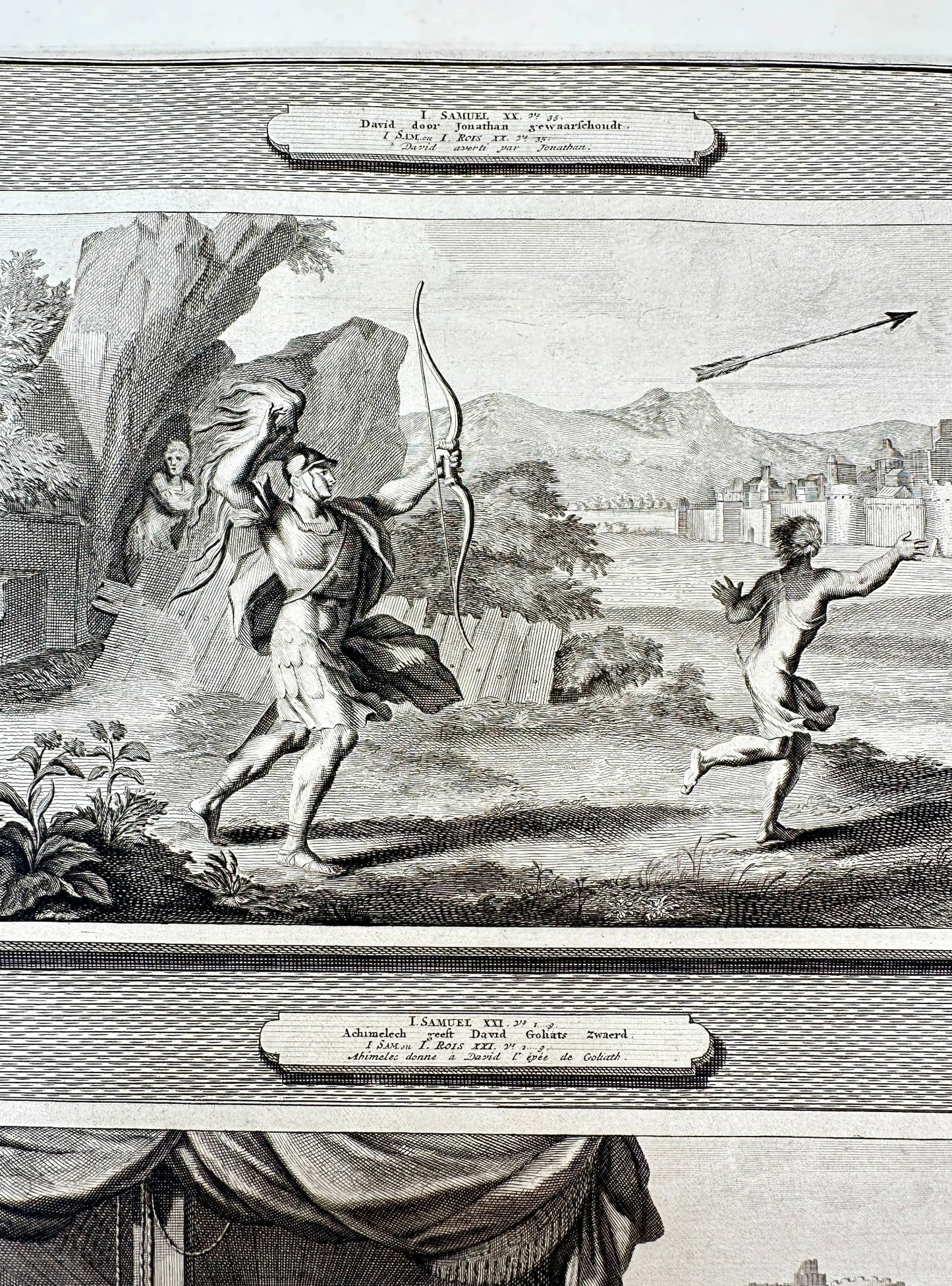 Antique Print - Pierre Mortier - David Warned by Jonathan - F5