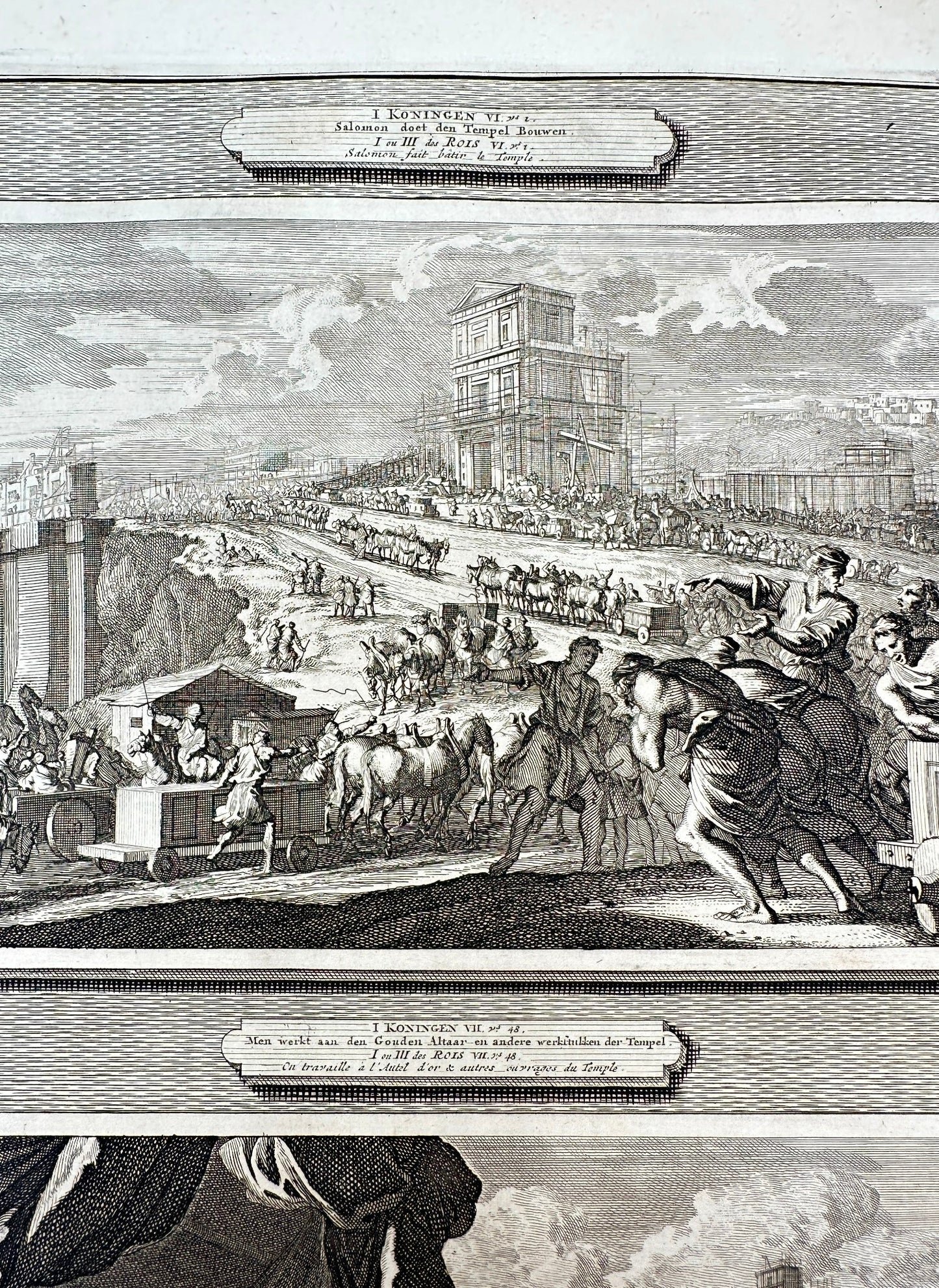 Antique Print - Mortier - Construction of Solomon's Temple and Golden Altar - F5