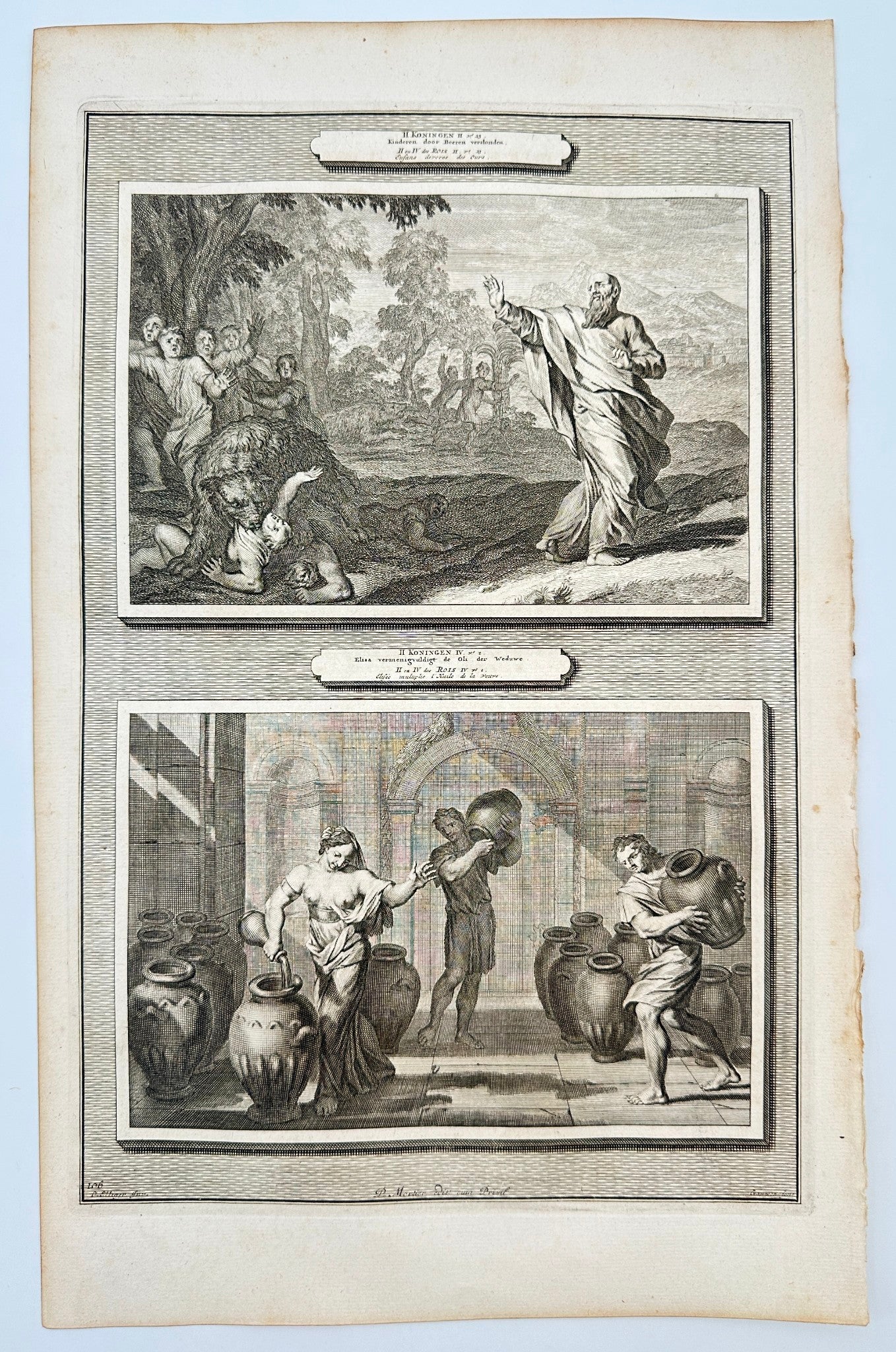 Antique Print - Pierre Mortier - Children Devoured by Bears - Amsterdam - F5