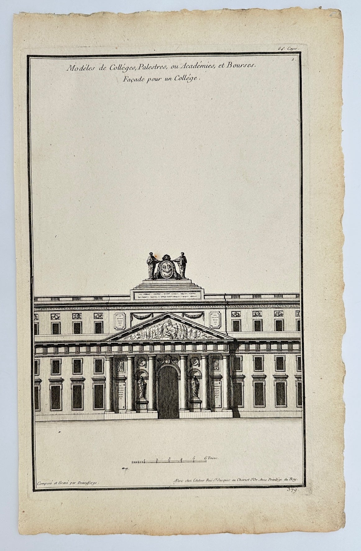 Antique Print - Jean-Francois de Neufforge - La Monnaie Plan - France - F4