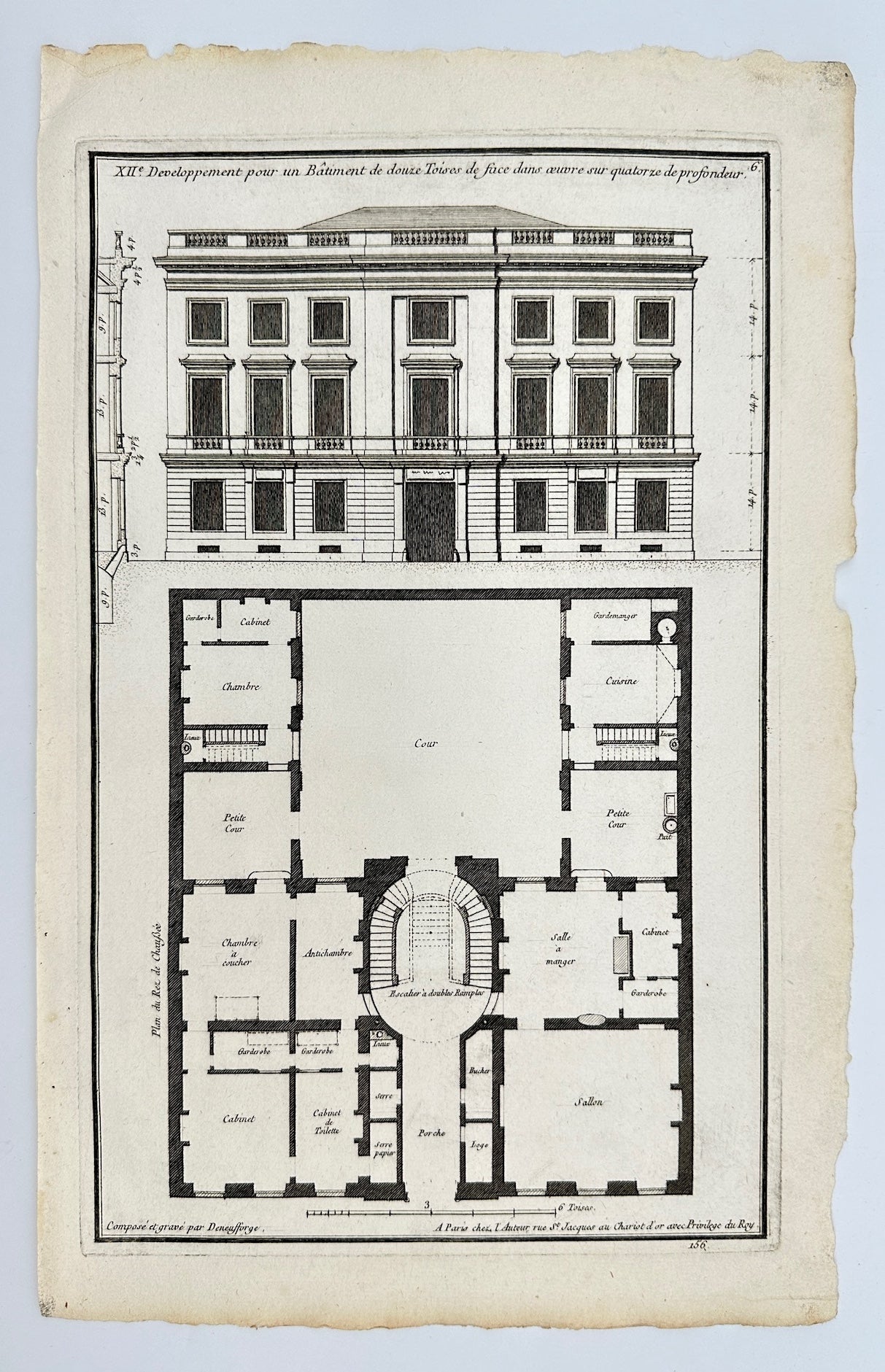 Antique Architectural Print - Development of a Twelve-tower Building - F4