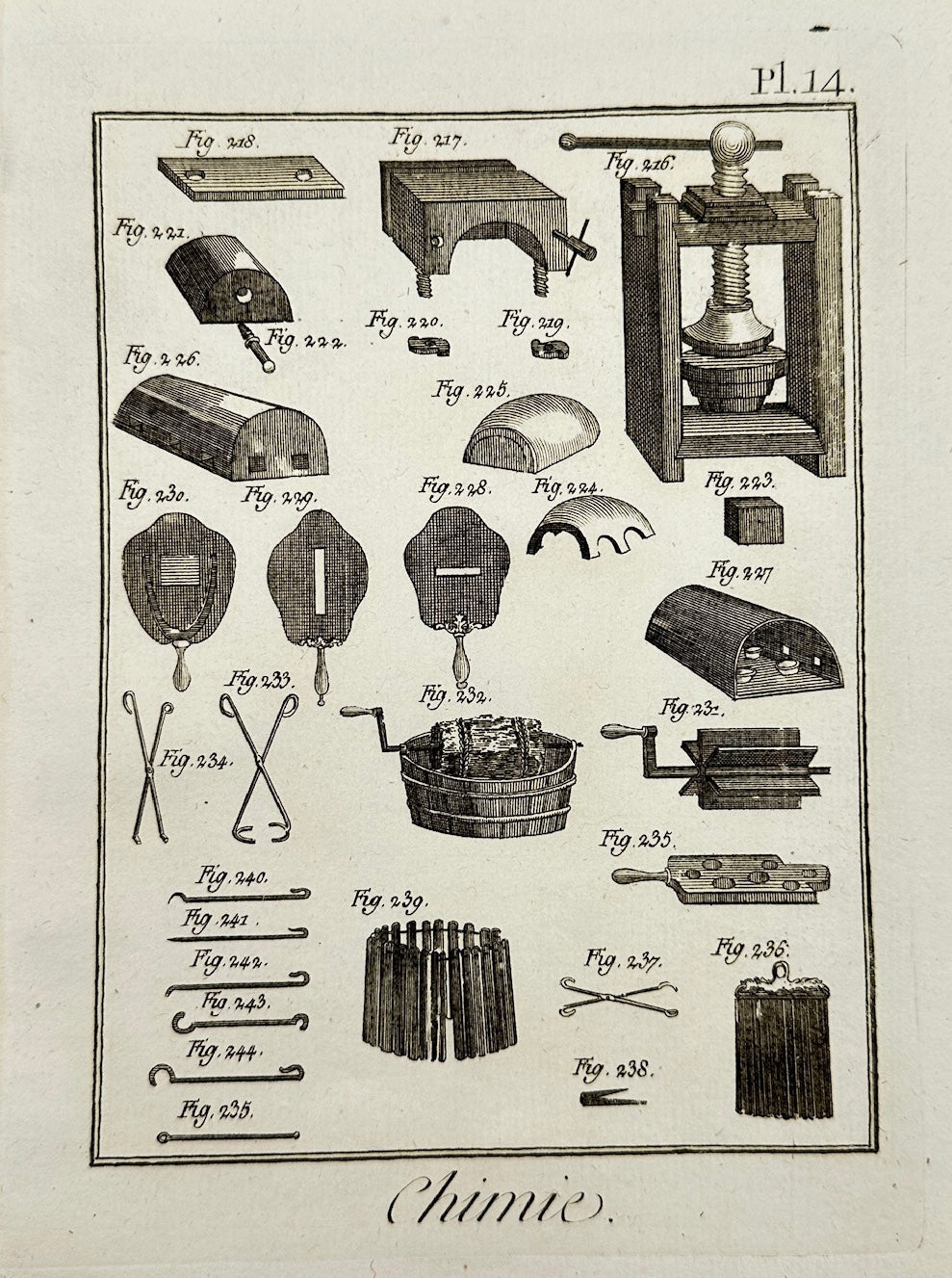 Antique Print - Jacques Renaud Bernard - Chemistry Plate - C2