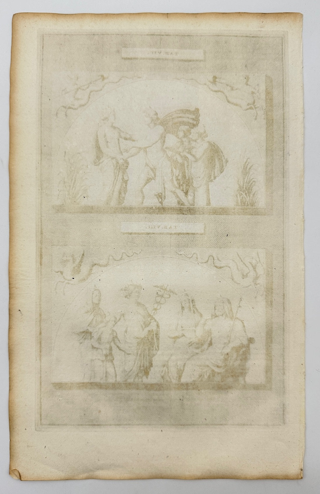 Original Antique Engraving - Friedrich Jan Georee - Hero's Meeting - Rome - C5