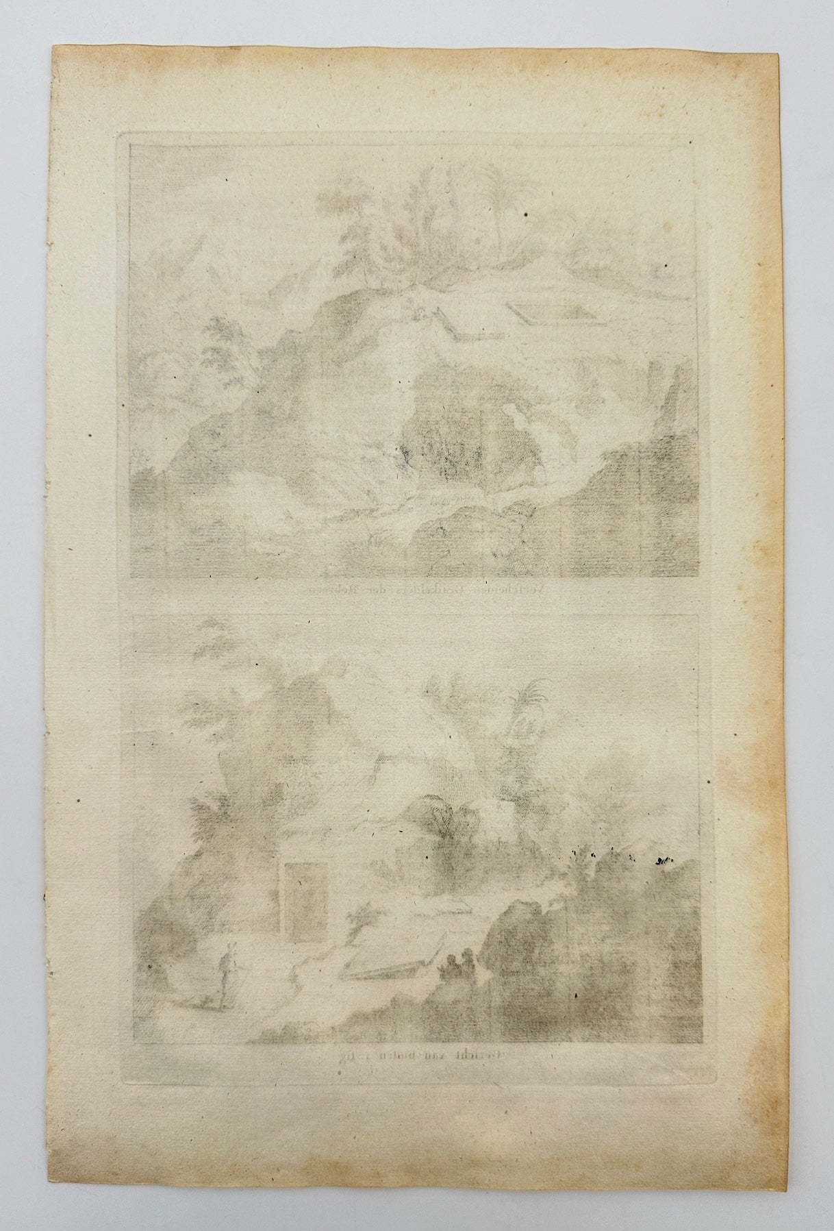 Antique Religious Print - Antoine Augustine Calmet - View of Jewish tombs - F5