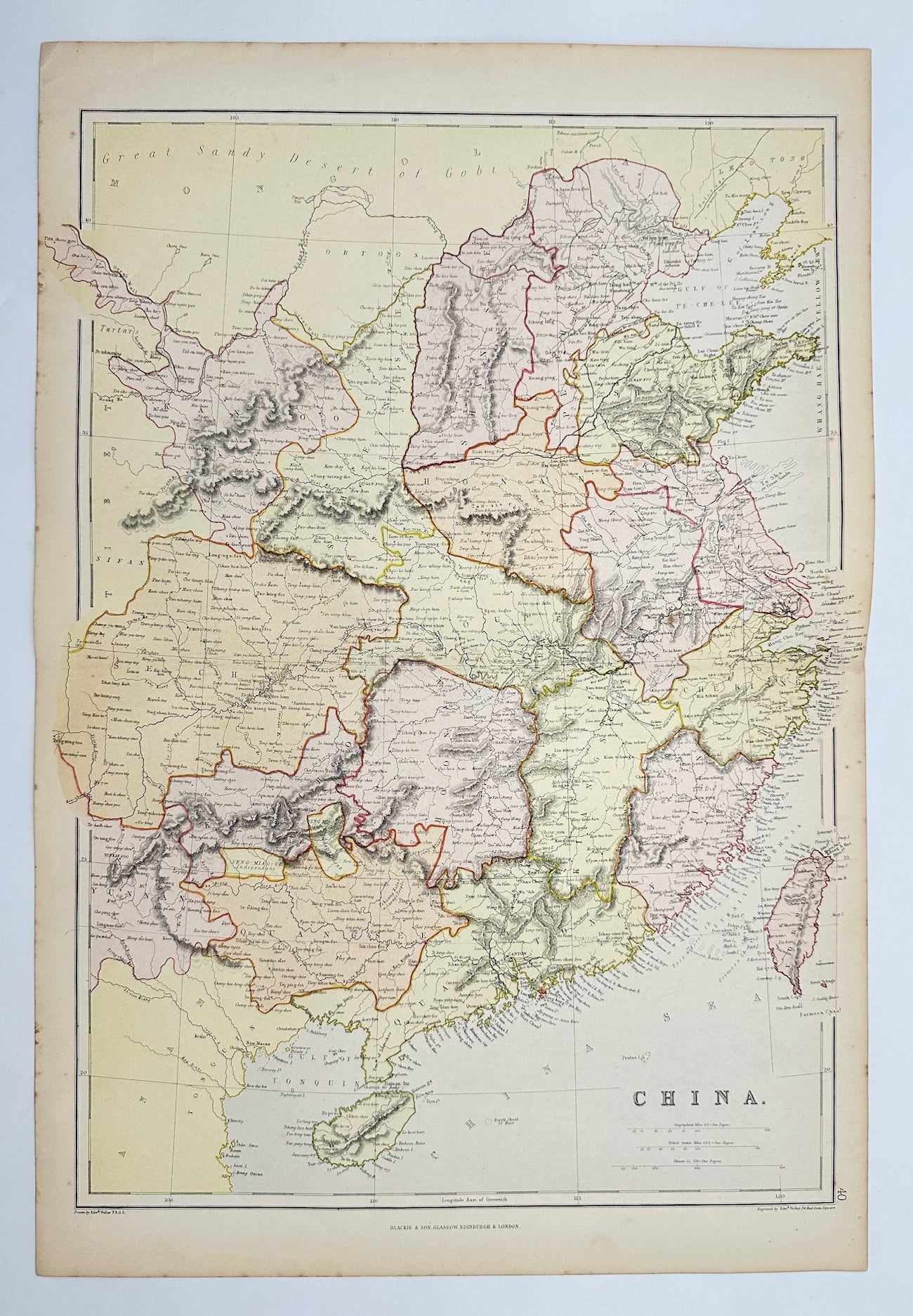 Original Antique Map - Walter Graham Blackie - China - Blackie & Son’s - G3