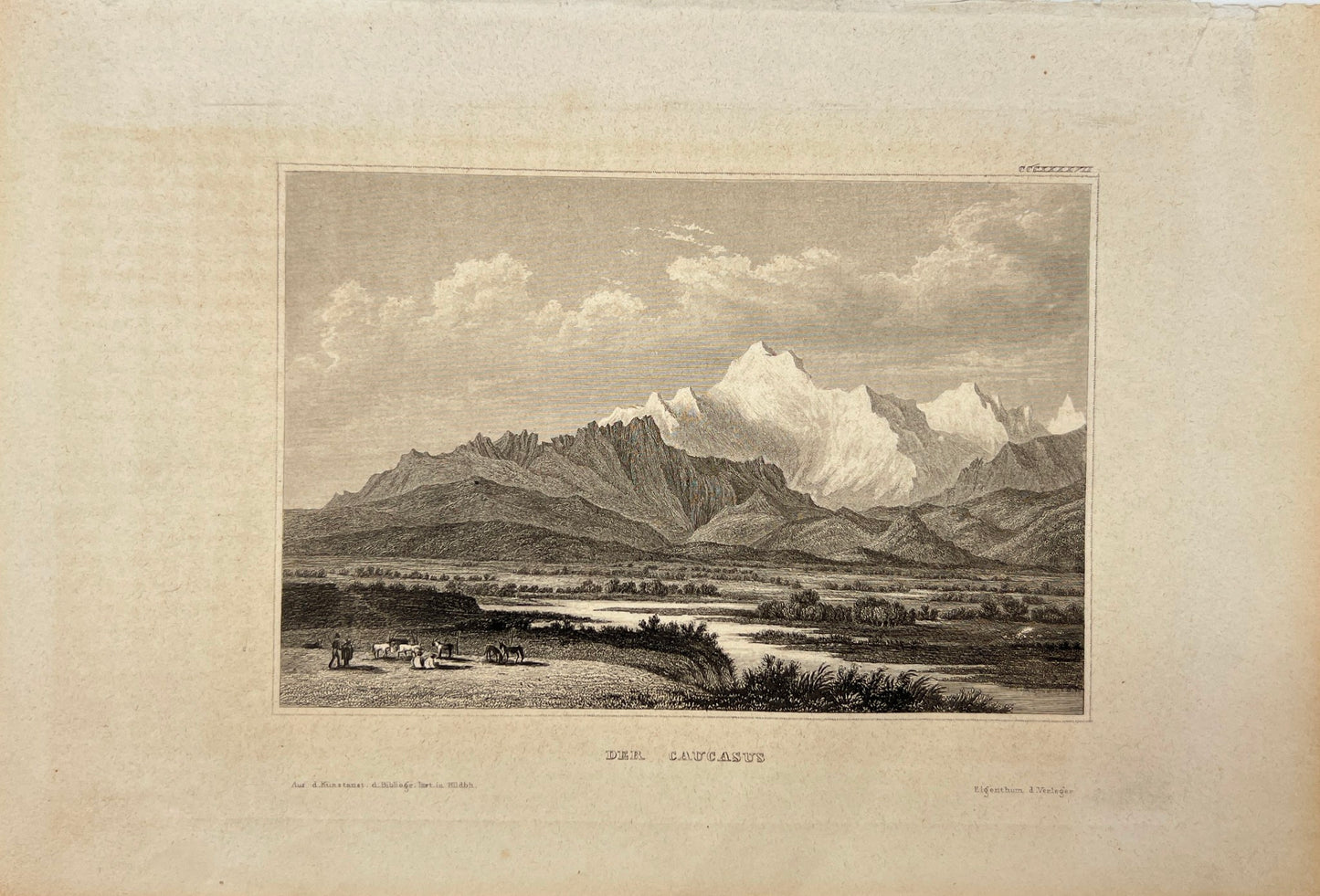 Original Antique Engraving - Karl Reiss - The Caucasus - German - E5