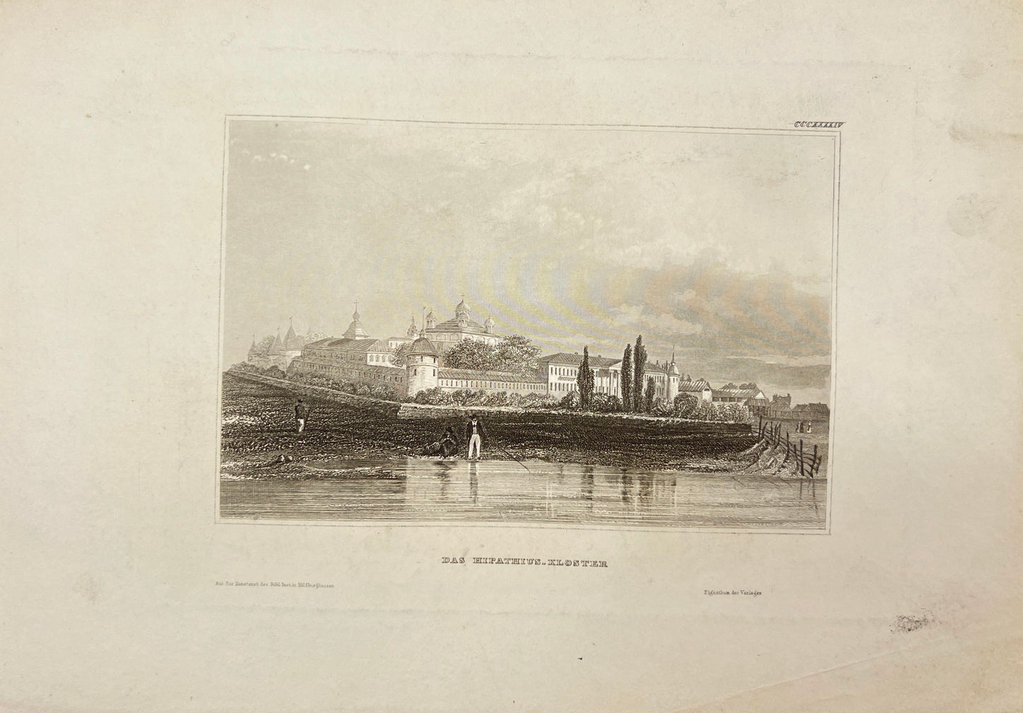 Original Antique Engraving - Karl Reiss - View of The Hipathius. Monastery - E5