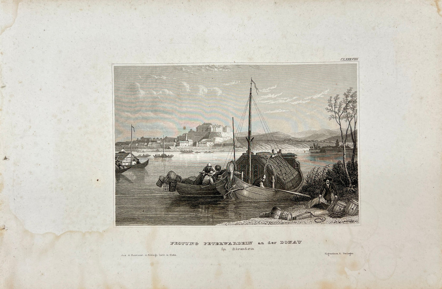 Antique Print - Reiss - Plague of Peterwardein on the Danube in Sirmiania - E5