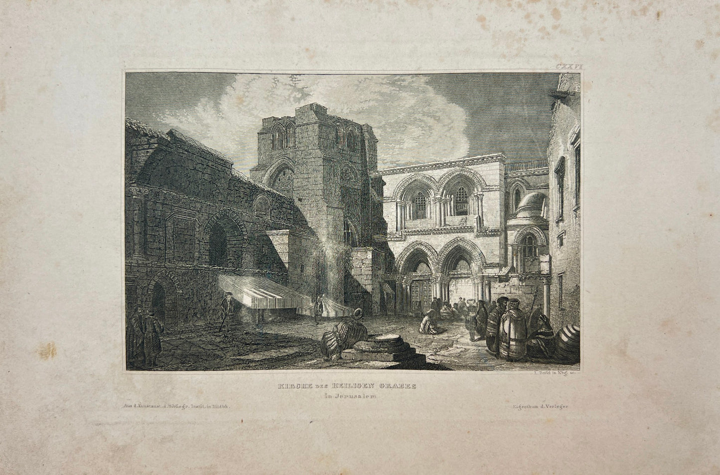 Antique Engraving - Karl Reiss - Church of the Holy Sepulcher in Jerusalem - E5