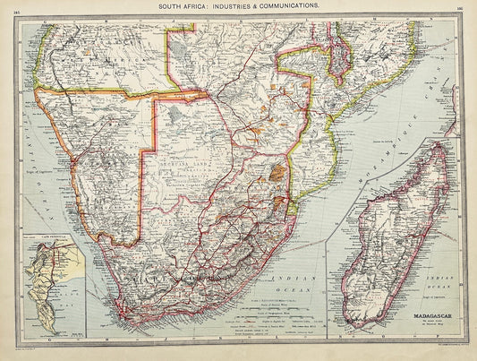 Original Antique Map - George Philip - South Africa - George Philip & Son - G3