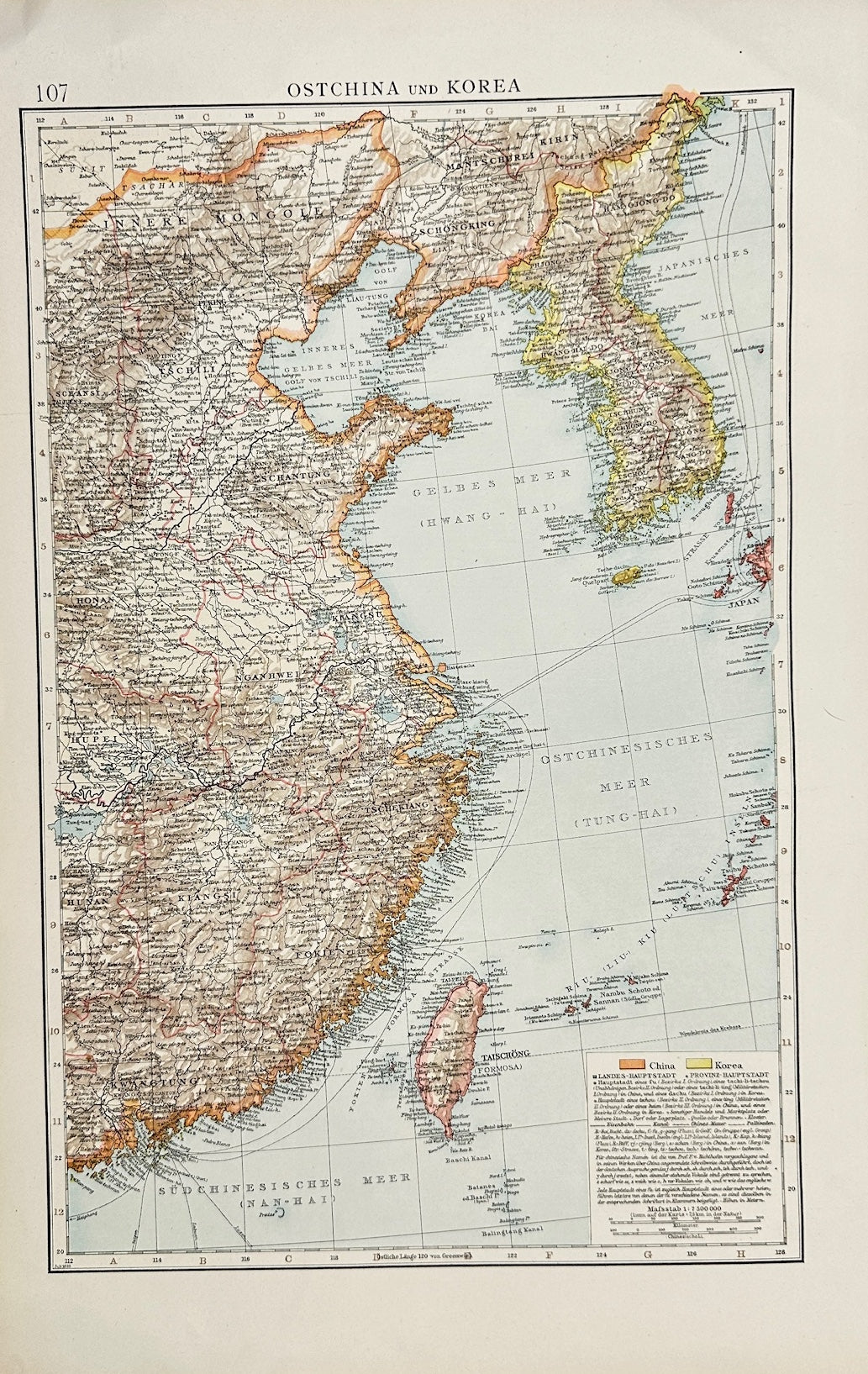 Original Antique Map - The Times Atlas - Eastern China and Korea - G3
