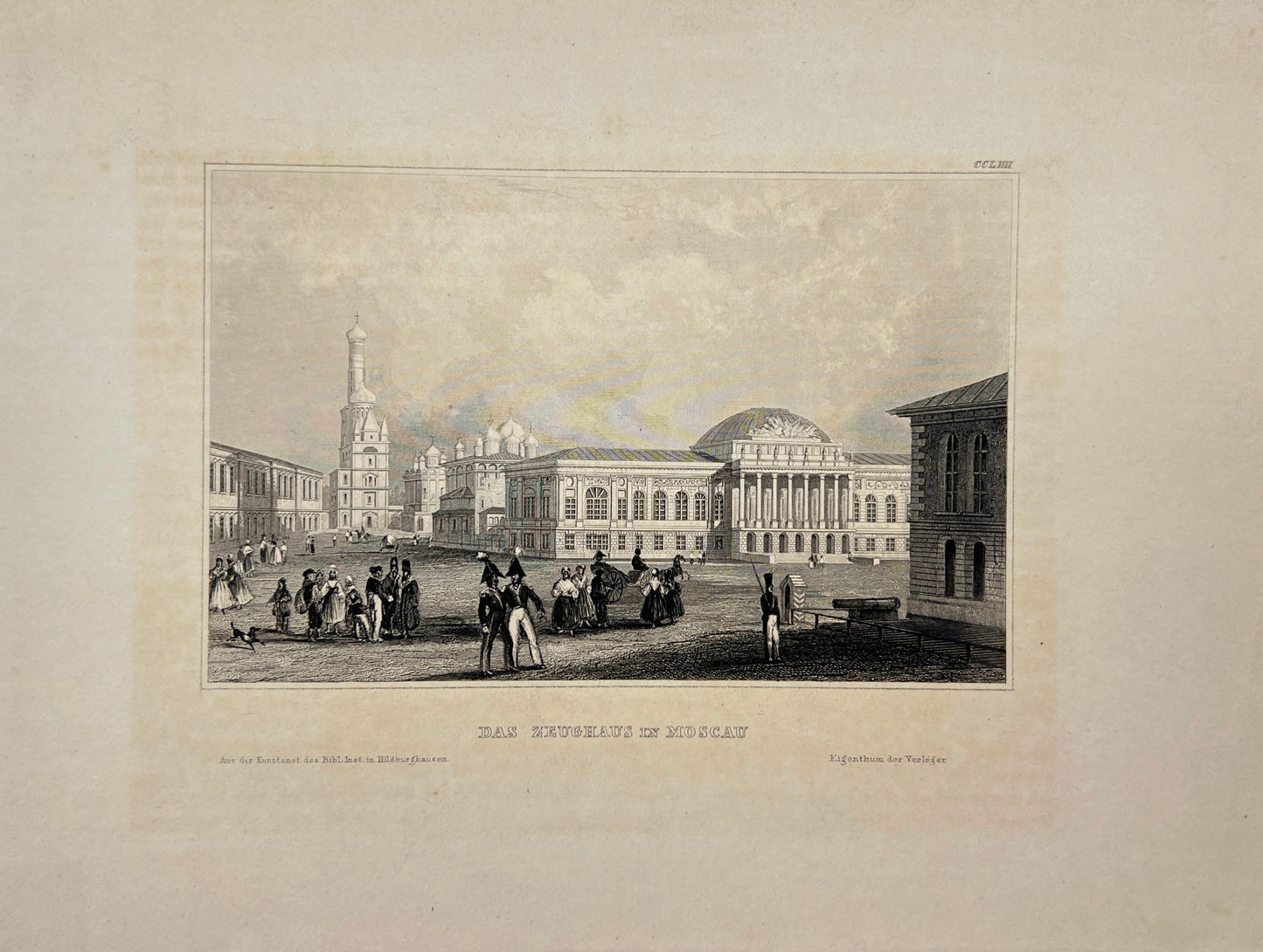 Original Antique Engraving - Karl Reiss - The armory in Moscow - Russia - E5
