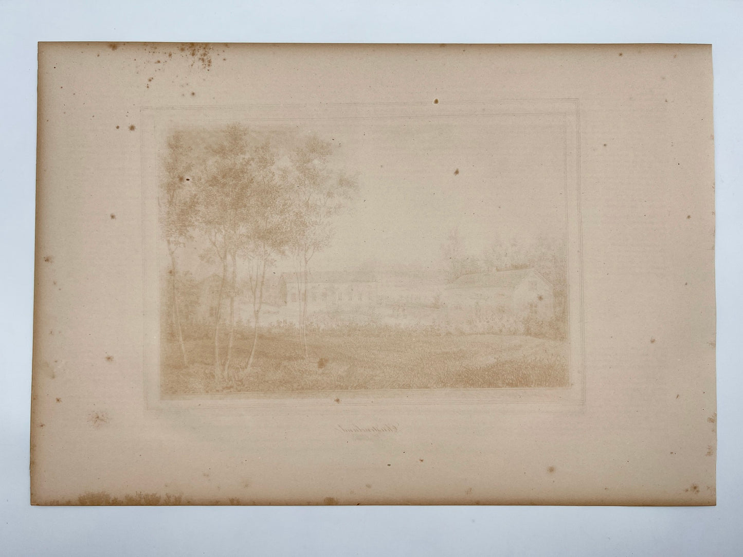 Original Antique Engraving - Ulrik Thersner - View of Vedevag in Sweden - E3