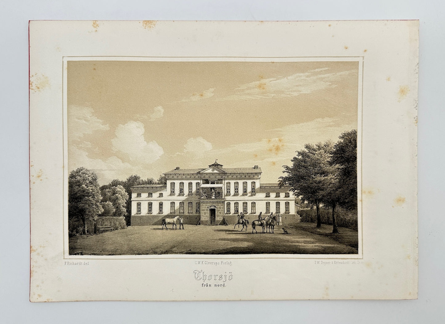 Original Antique Print - Ferdinand Richardt - Thorsjö från Nord - Sweden - F3