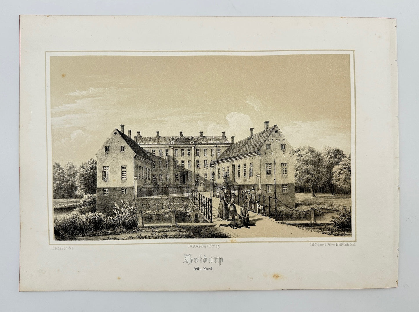 Original Antique Print - Ferdinand Richardt - Hoidarp från Nord - Sweden - F3