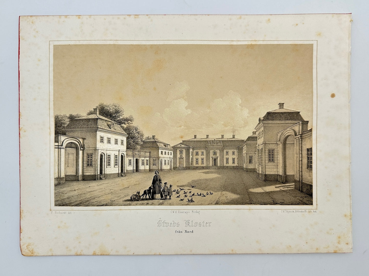 Antique Print - Richardt Ferdinand - View of Övedskloster Castle - Sweden - F3