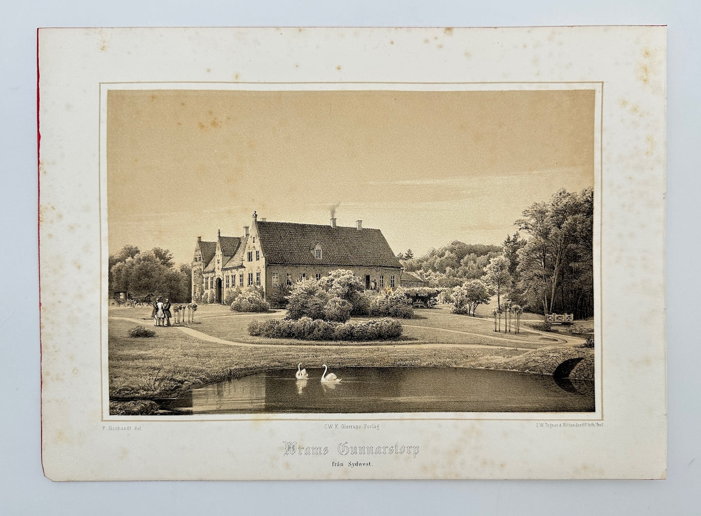 Original Antique Print - Richardt Ferdinand - Wrams-Gunnarstorp - Sweden - F3