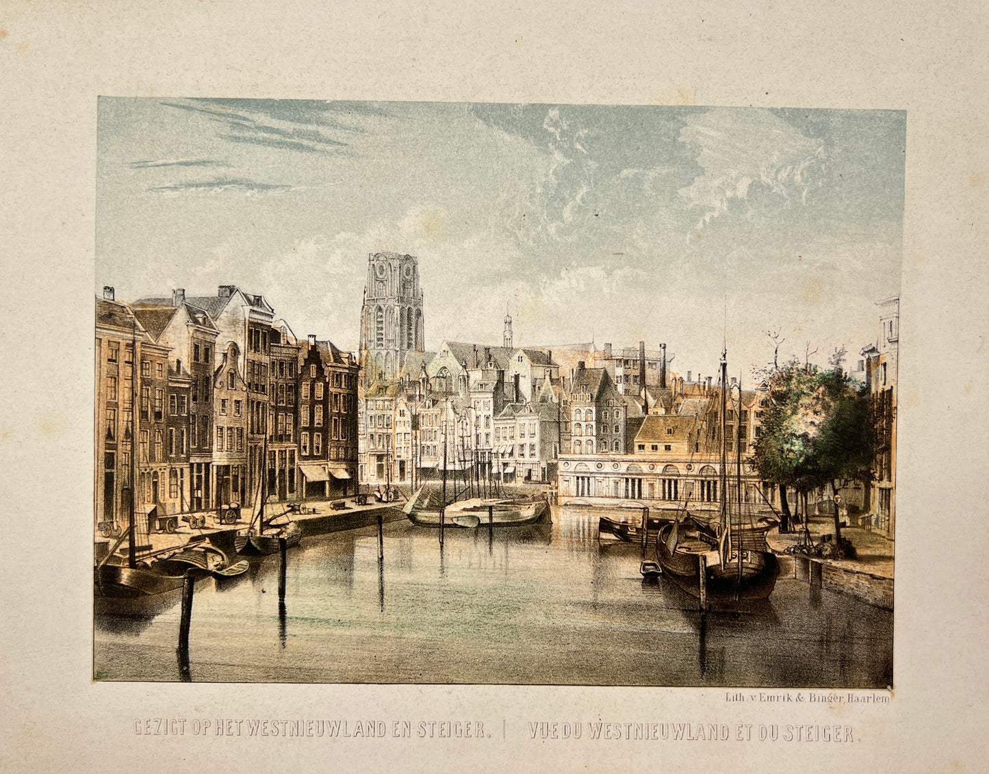Antique Print - Meyer - Gezicht op een deel van Westnewland in Rotterdam - E5