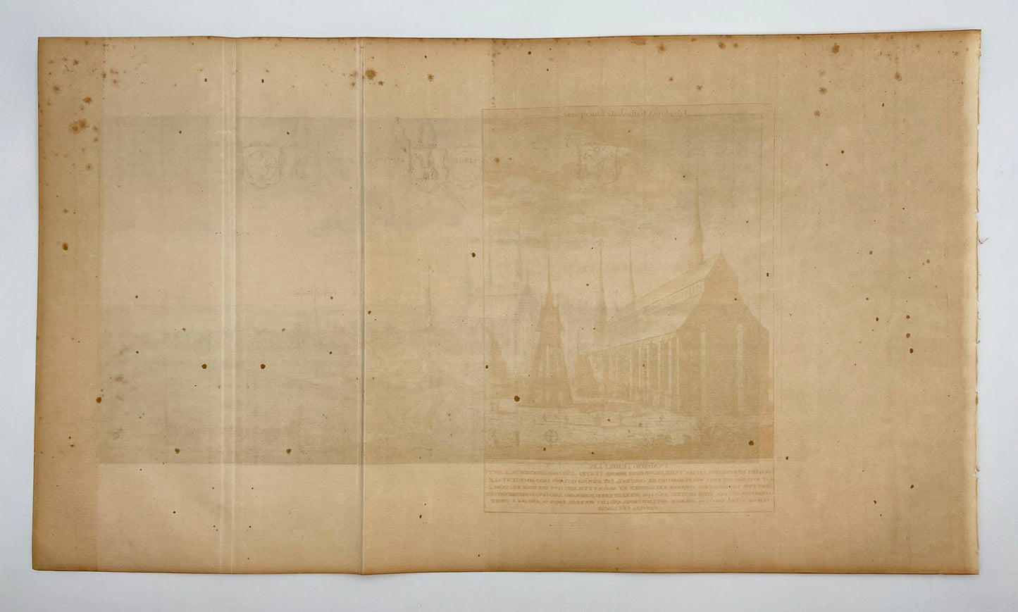 Antique Print - Erik Dahlberg - View of Linkoping Cathedral in Sweden - E1