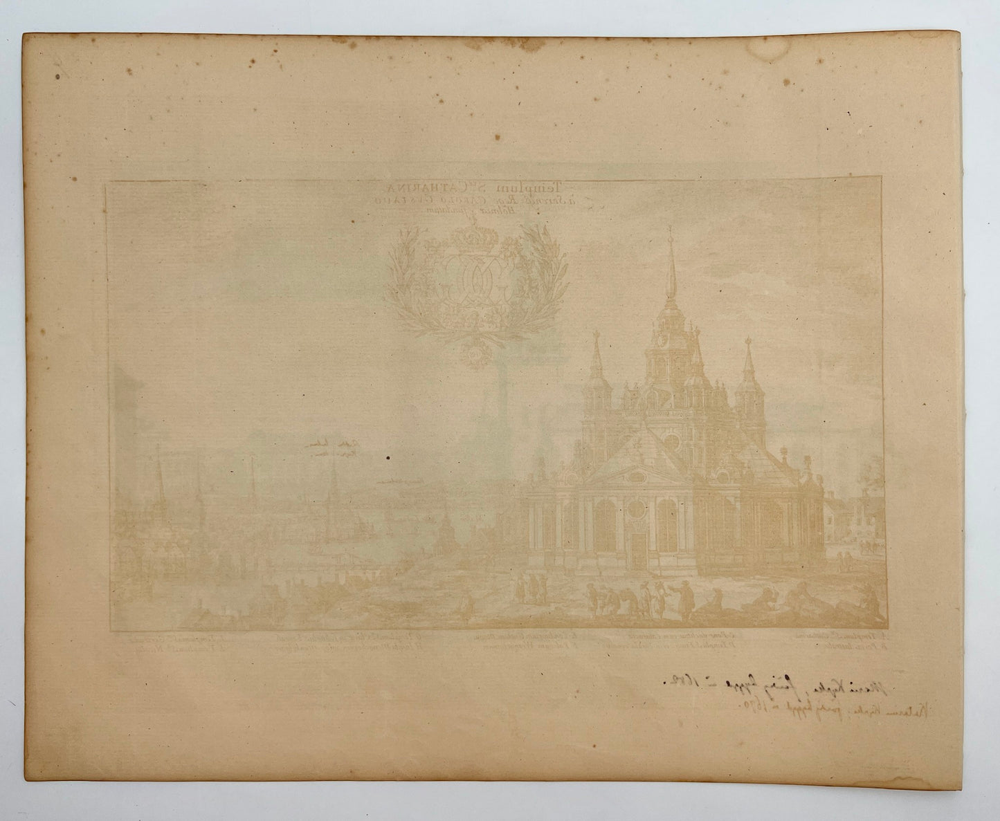 Antique Print - Erik Dahlberg - View of St. Mary Magdalene Church in Sweden - E1