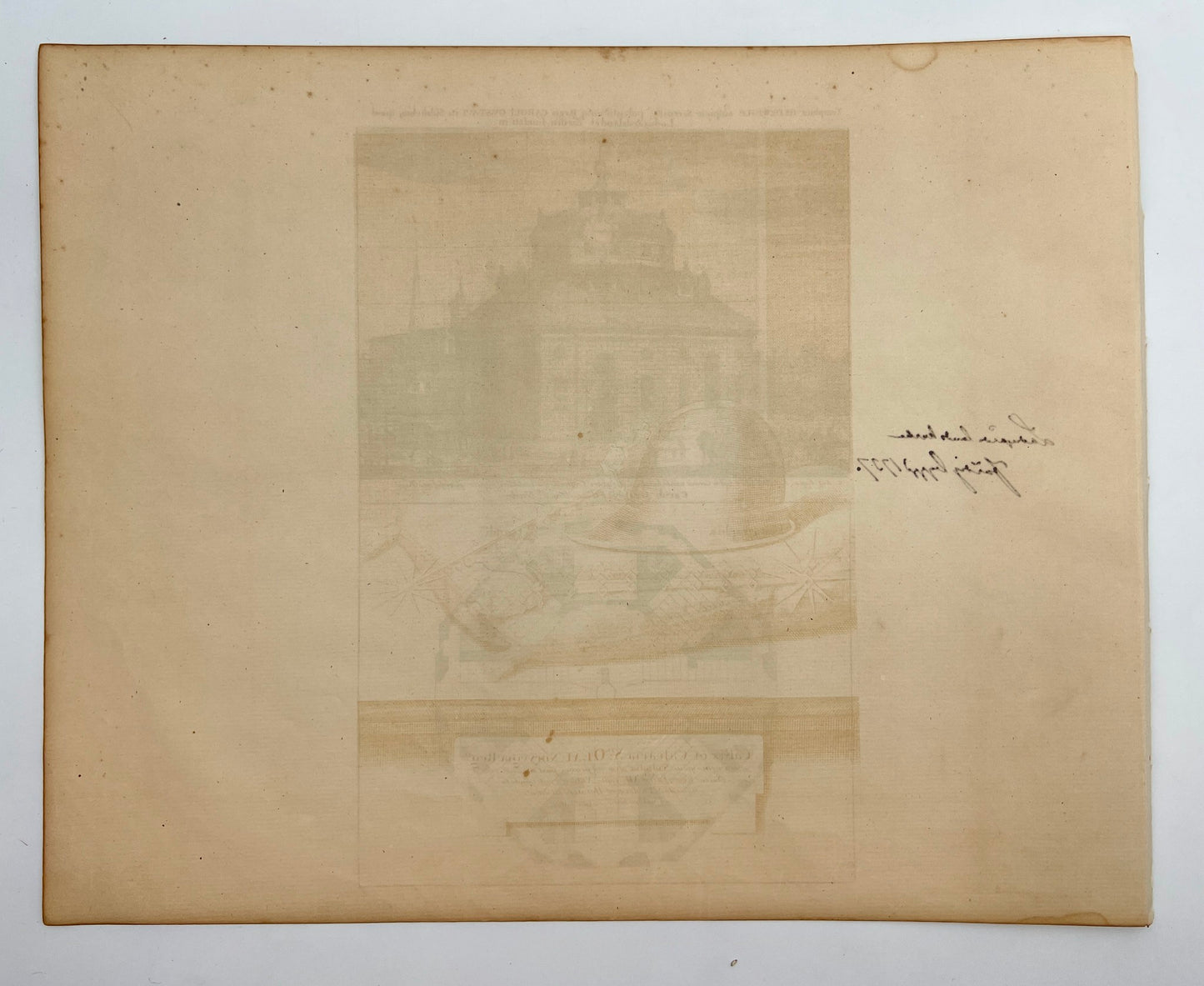 Antique Print - Erik Dahlberg - View of Hedvig Eleonora Church in Sweden - E1