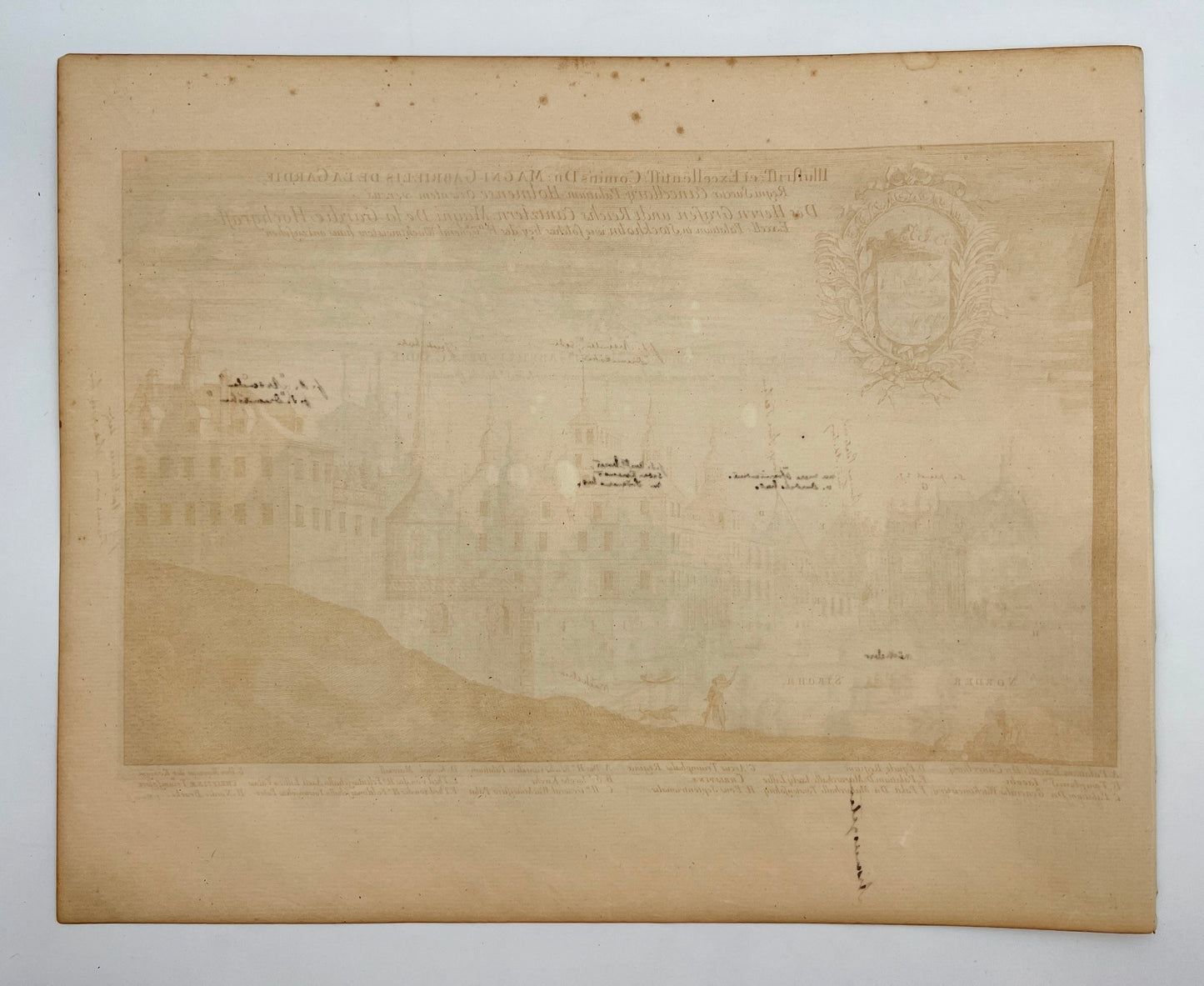 Antique Print - Erik Dahlberg - View of Makalös from Jacob's Church - E1