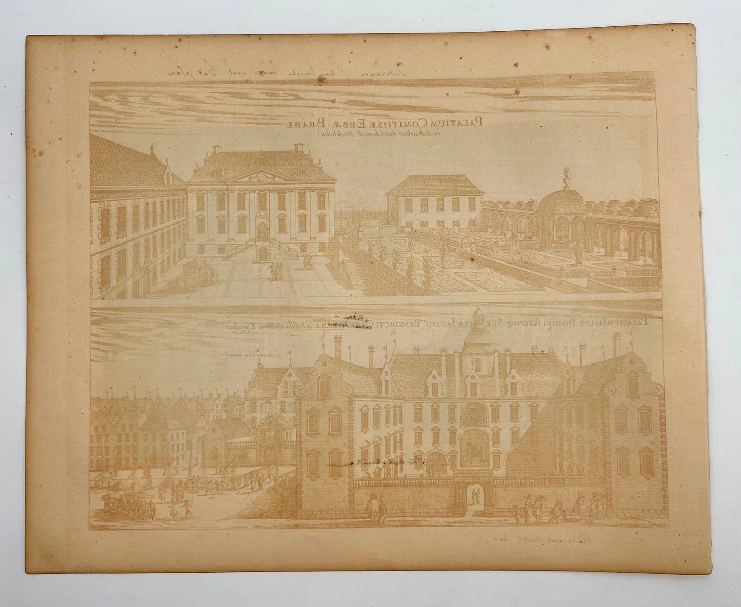 Antique Print - Erik Dahlberg - View of Axel Oxenstiernas Palace in Sweden - E1