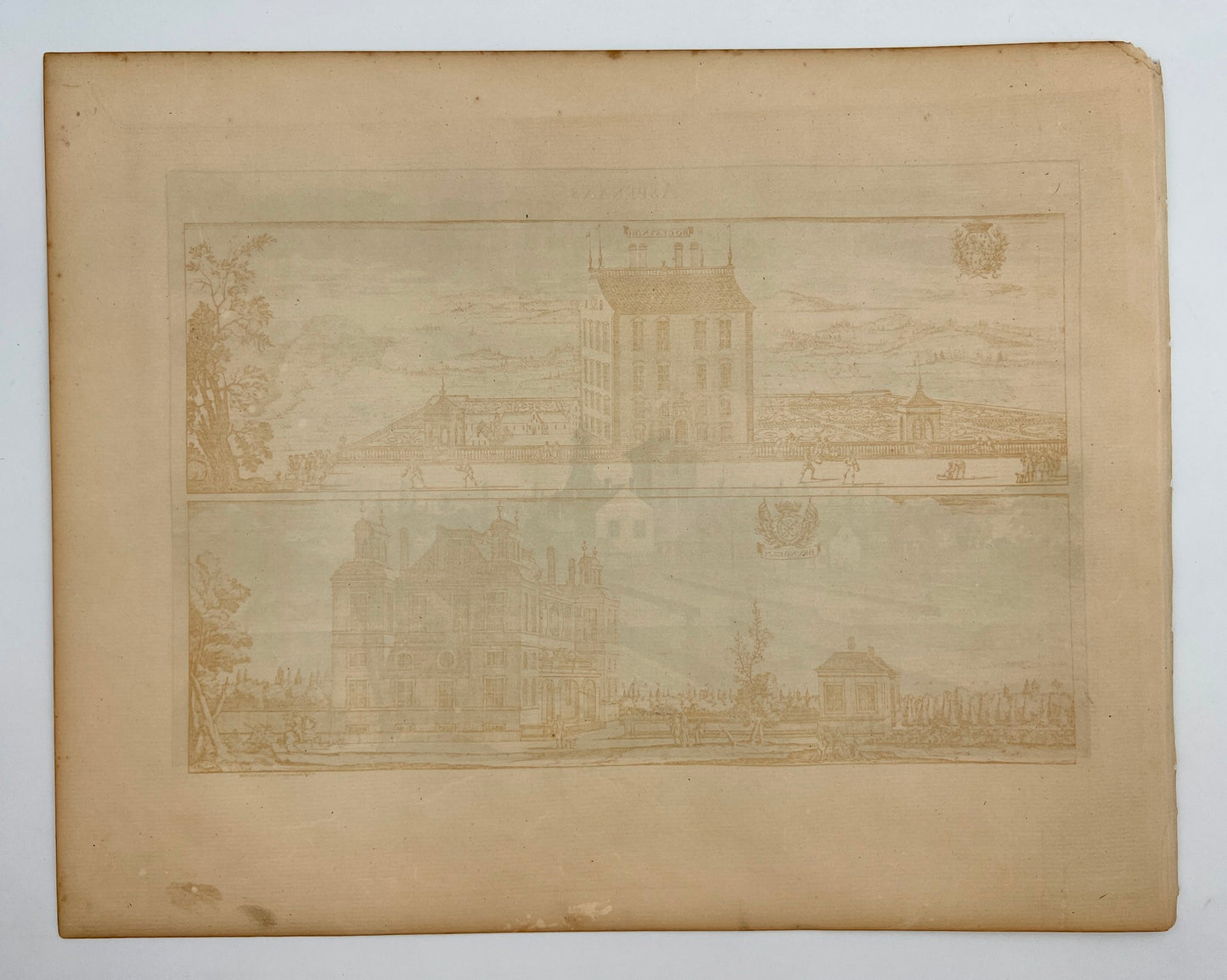 Original Antique Print - Erik Dahlberg - View of Aspnäs Farm - Sweden - E1