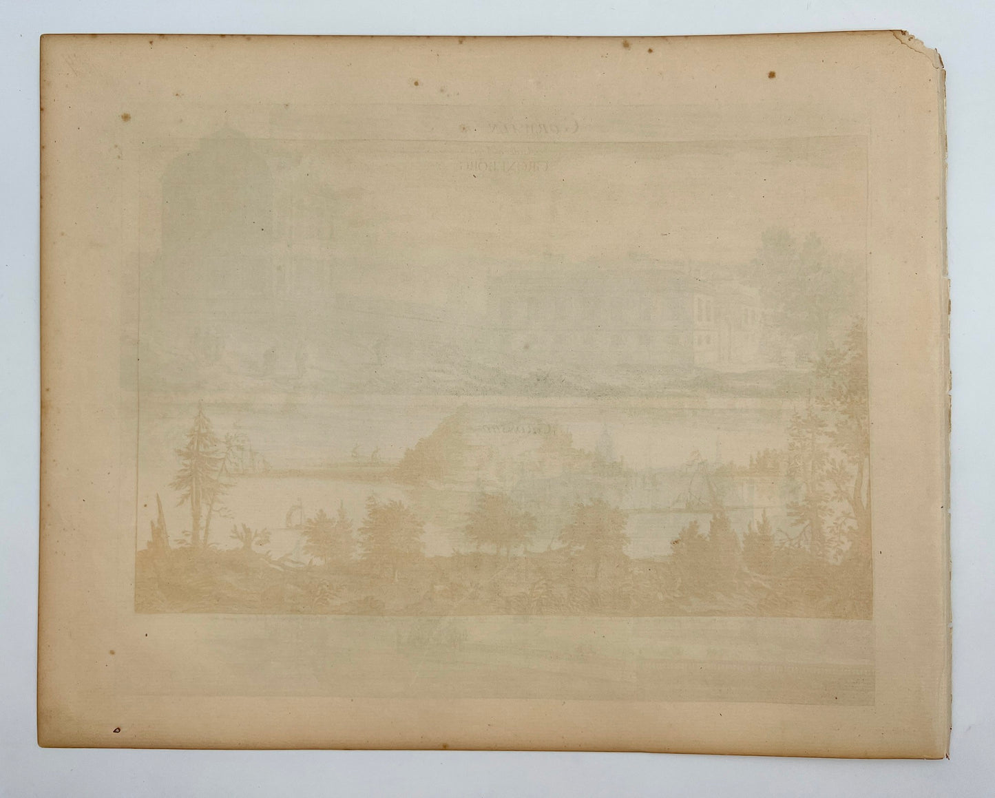 Original Antique Print - Erik Dahlberg - View of Grönsö Castle - Sweden - E1