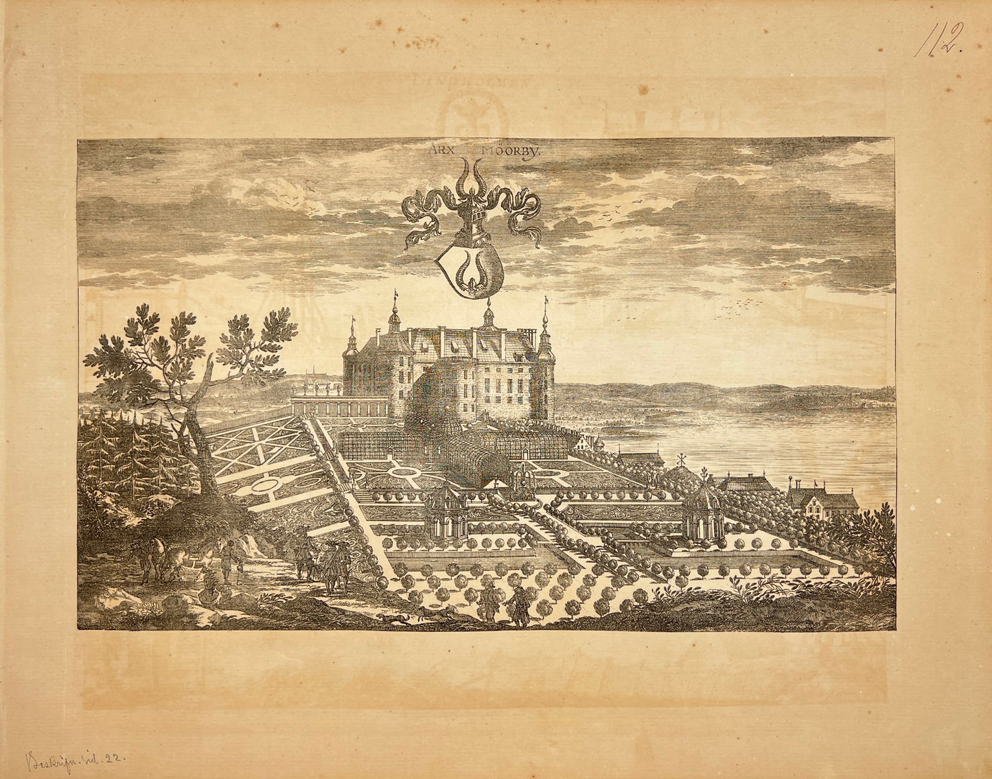 Original Antique Print - Erik Dahlberg - View of Borgholm Castle - Sweden - E1