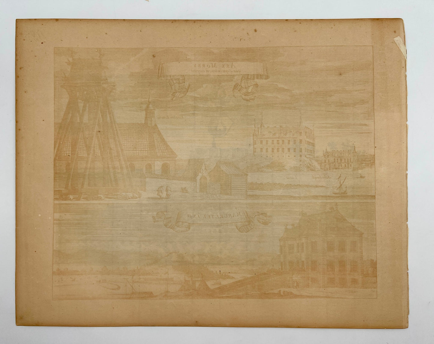 Original Antique Print - Erik Dahlberg - View of Borgholm Castle - Sweden - E1