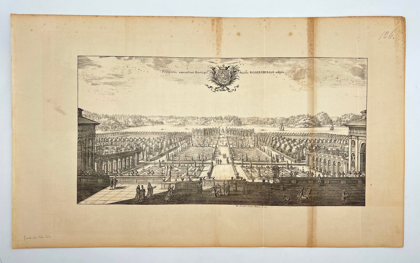 Antique Print - Erik Dahlberg - View of Rosersburg Castle - Sweden - E1