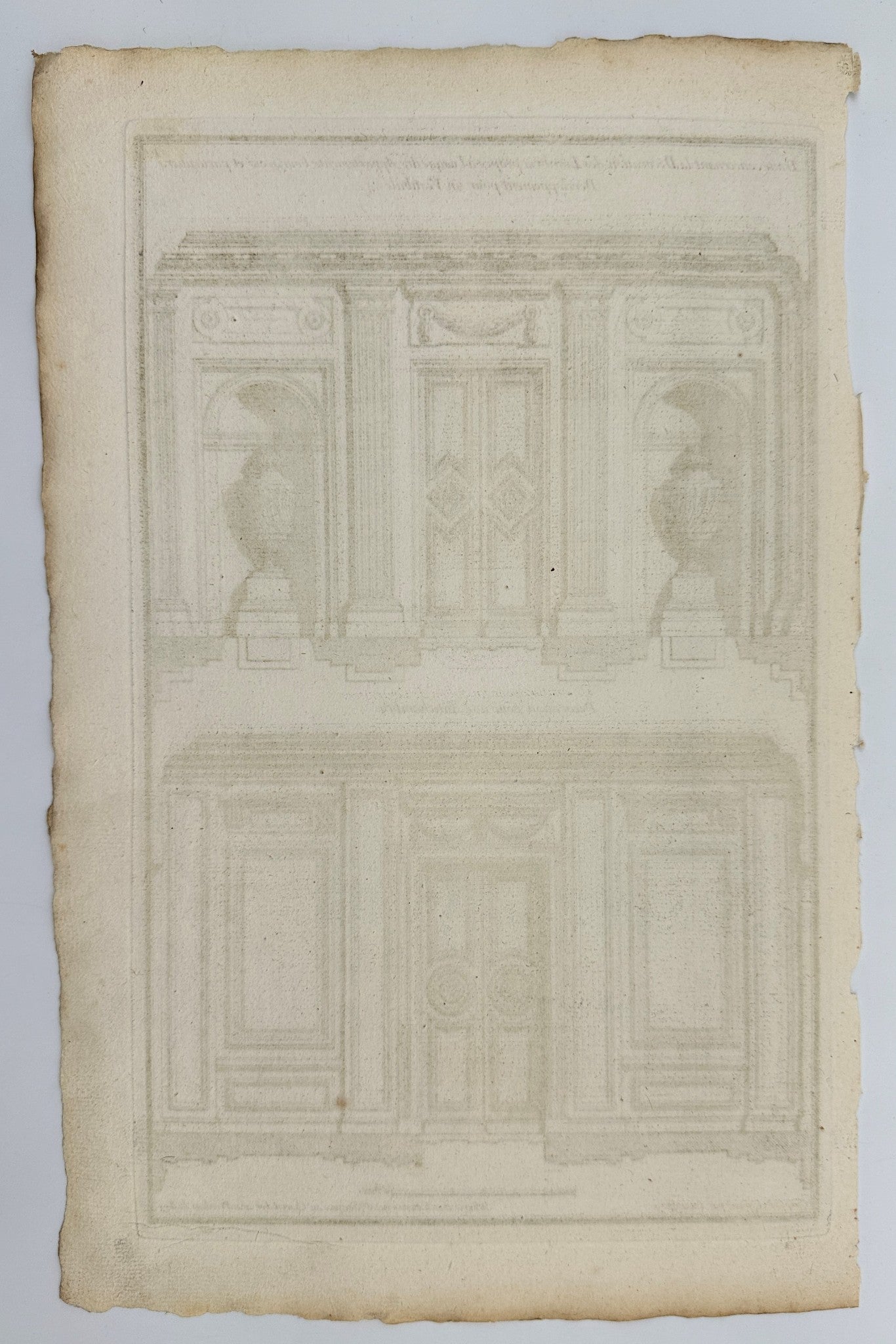 Antique Architectural Engraving - Vestibule in Antechambe - France - F3