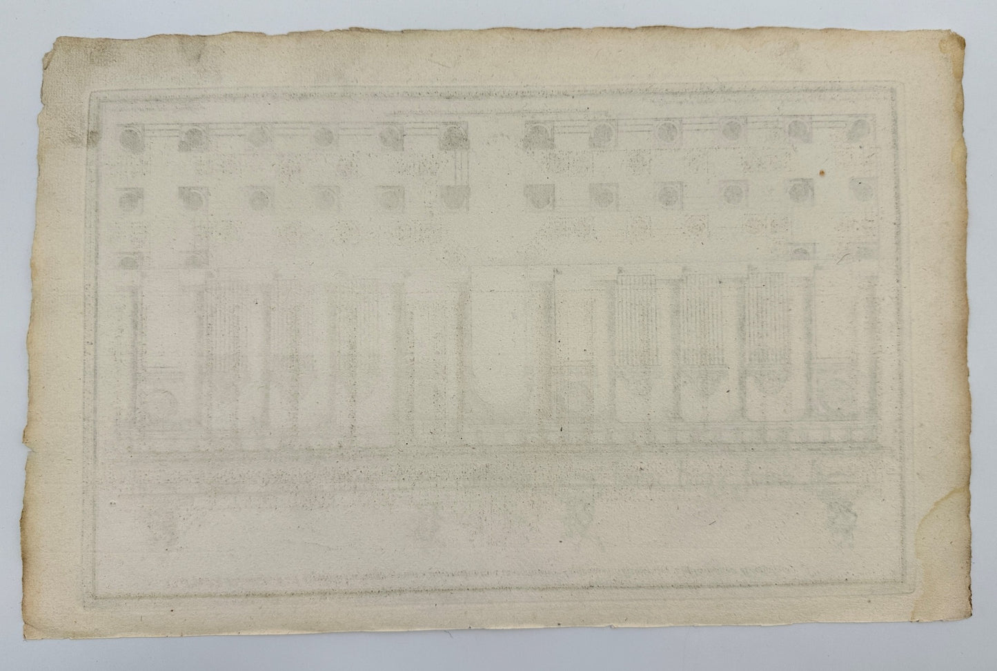Antique Architectural Print - Plan and Pediment of the Doric Peris - France - F3