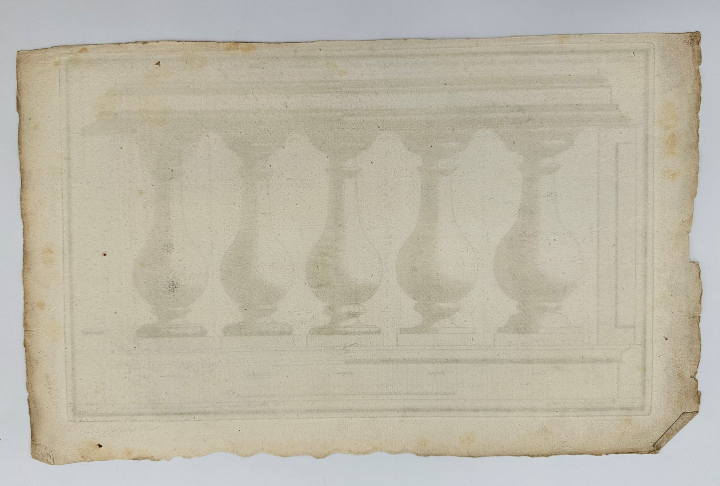 Antique Architectural Print - Jean-Francois de Neufforge - Balustrades - F3