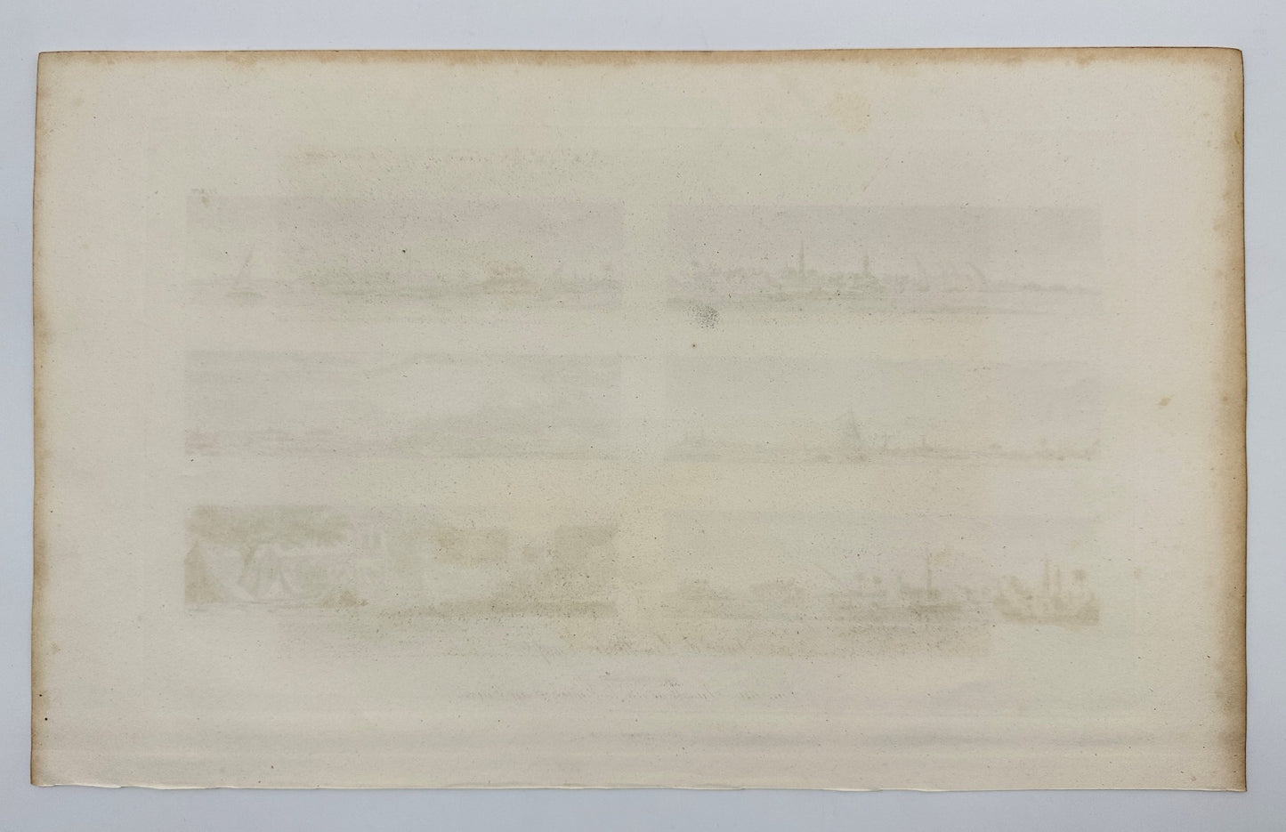 Antique Print - Dominique Vivant Denon - View of Shore and Ships - Egypt - F3