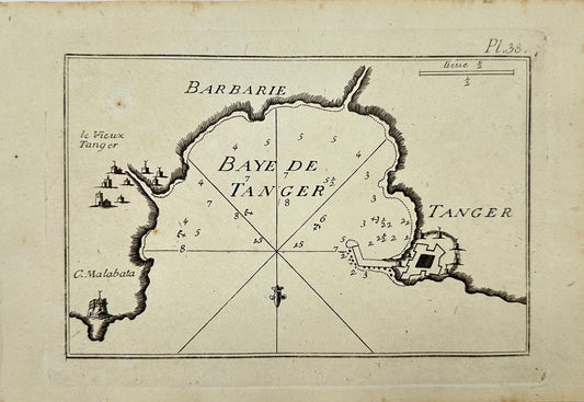 Antique Map - Joseph Roux - Bay of Tangier - Morocco - F5
