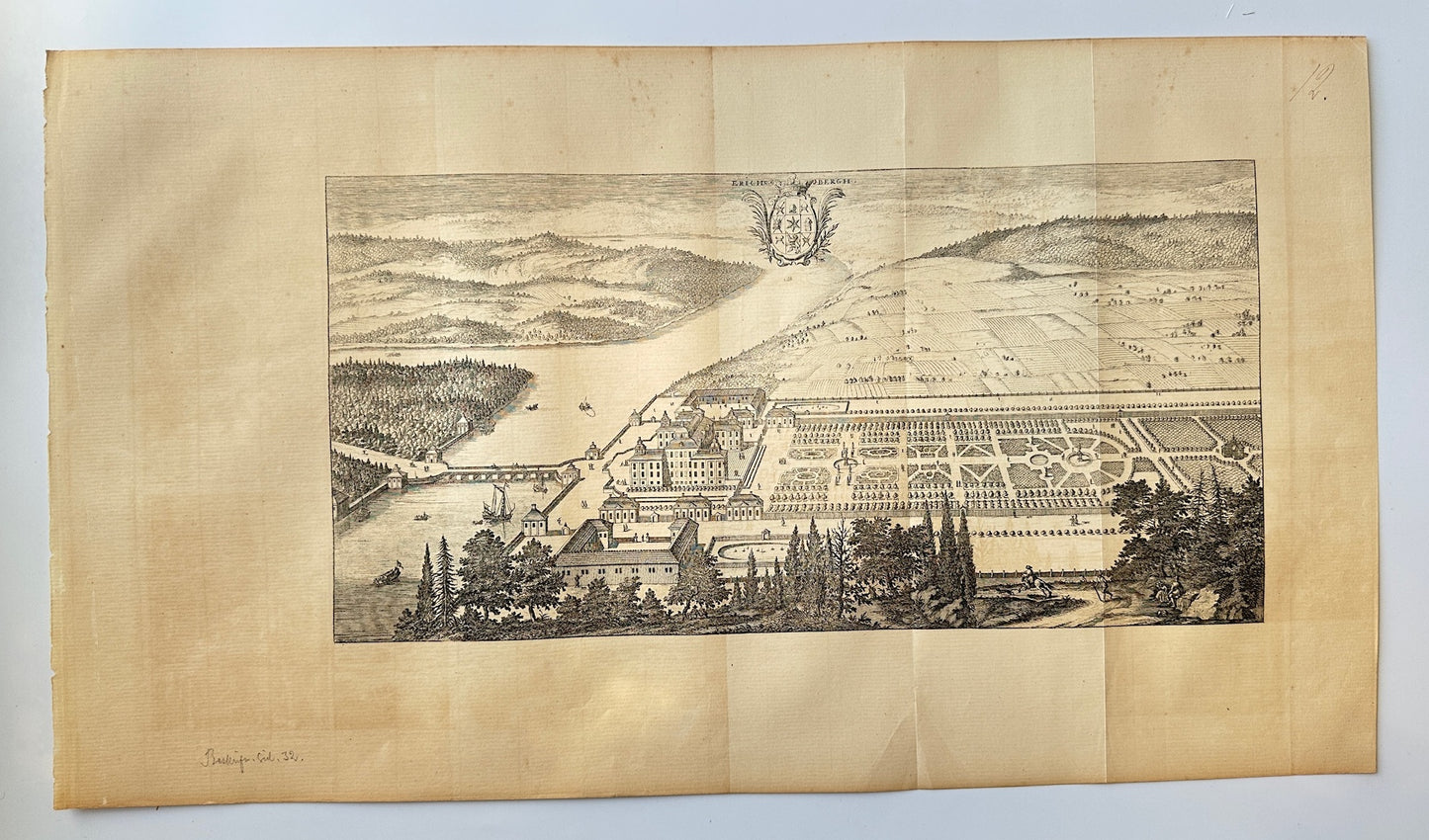 Original Antique Topographical - Erik Dahlberg - View of Ericsberg Castle - E1