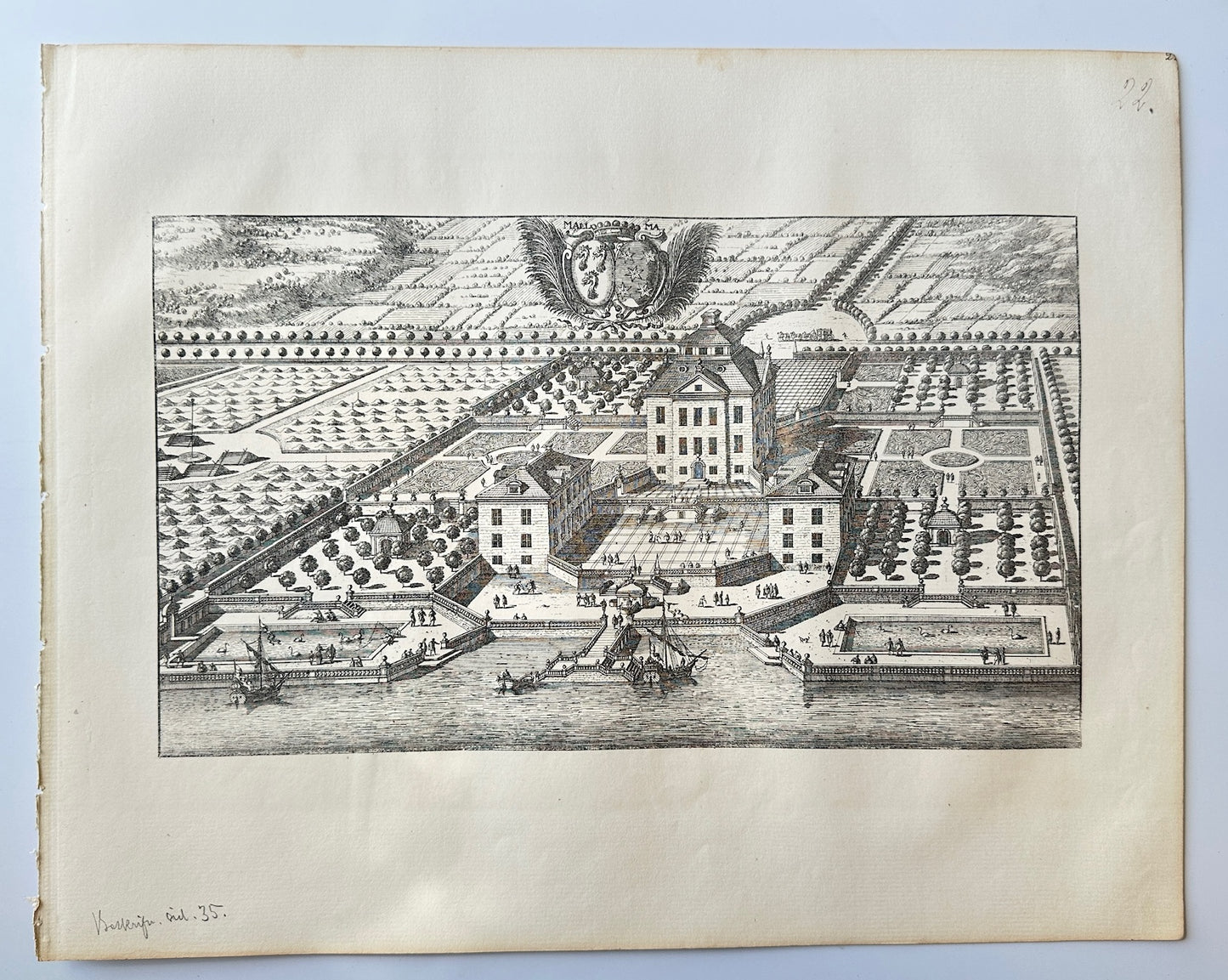 Antique Topographical - Erik Dahlberg - View of Oster Malma in Sweden - E1