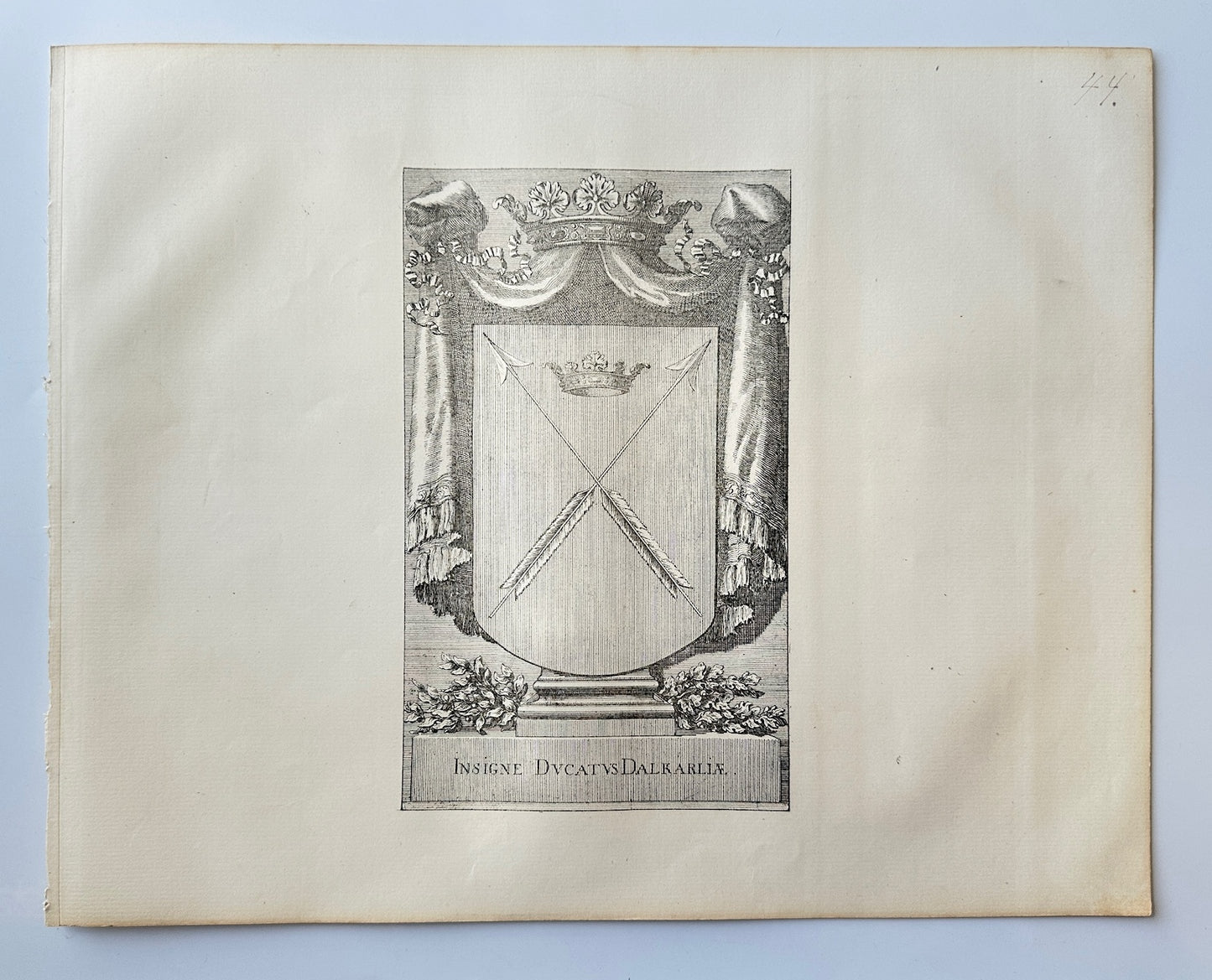Antique Topographical - Dahlberg - Insignia Ducatus Dalkarlia - Heraldry - E1