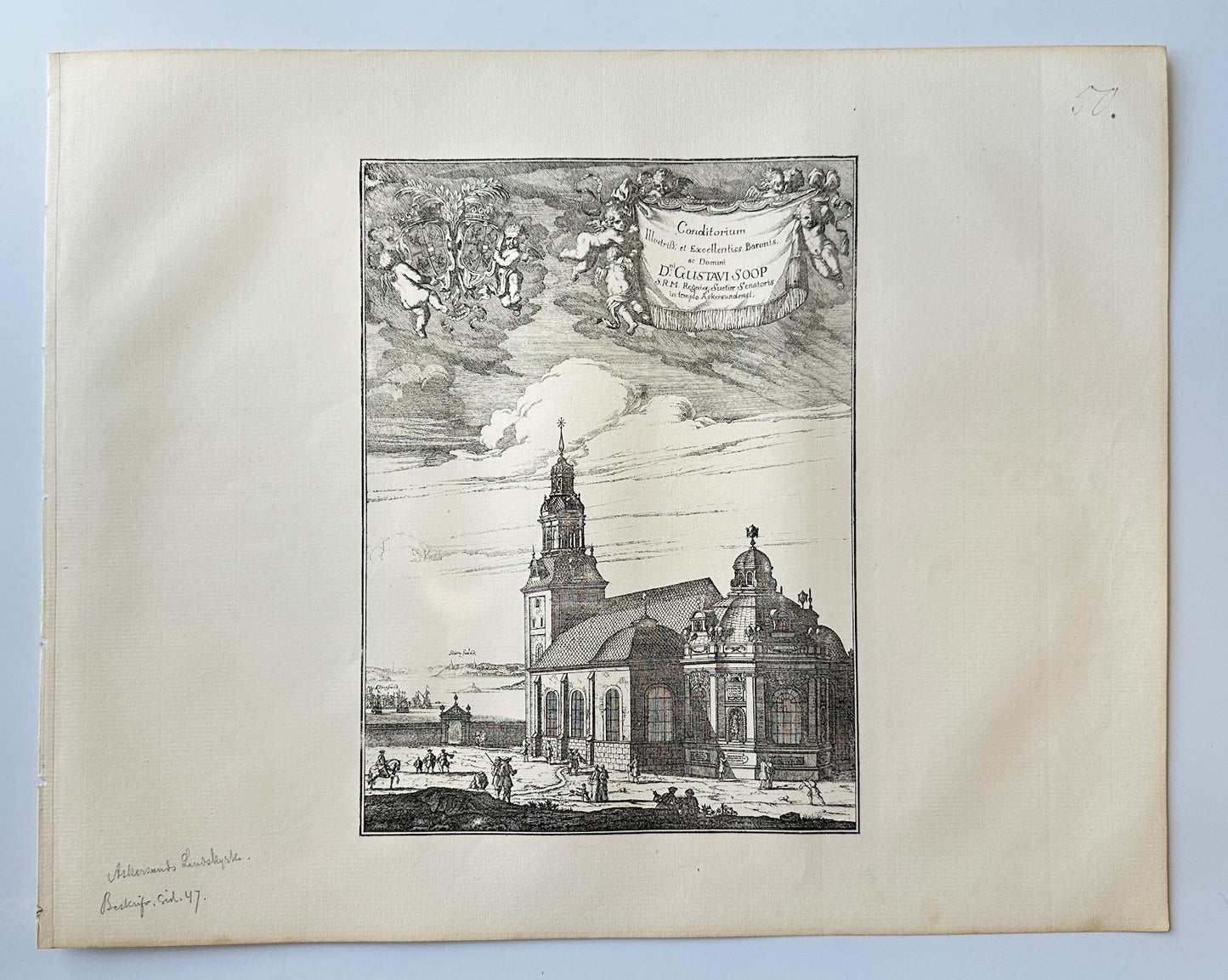 Antique Topographical - Erik Dahlberg - View of Askersund Country Church - E1