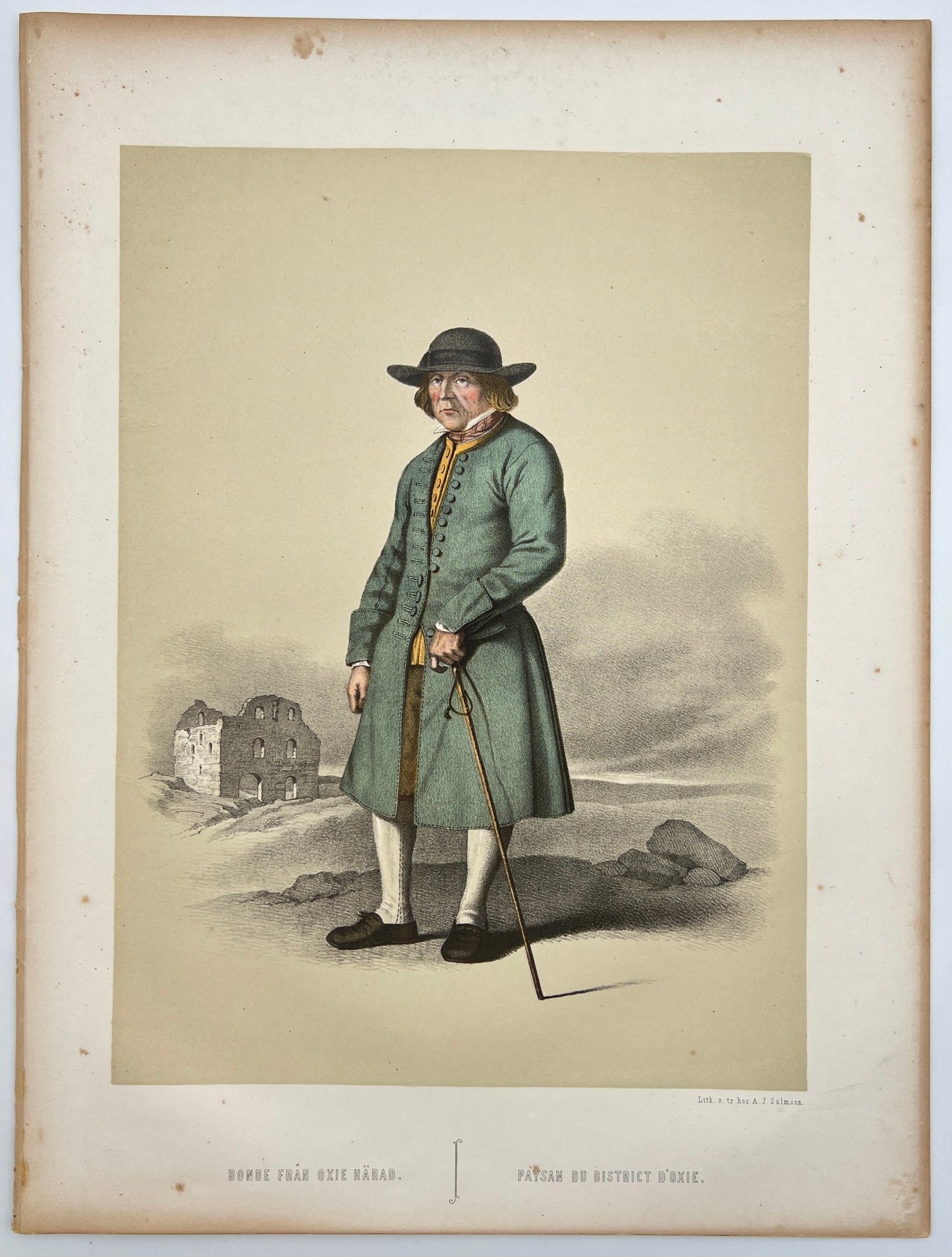 Antique Print - Otto Henrik Wallgren - Farmer from District Harjagers - C2