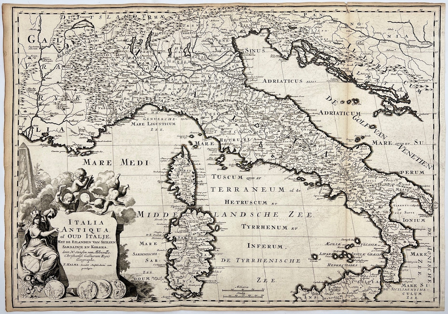 Antique Map - Europe - Italy With the Islands of Sicily, Corsica and Sardinia