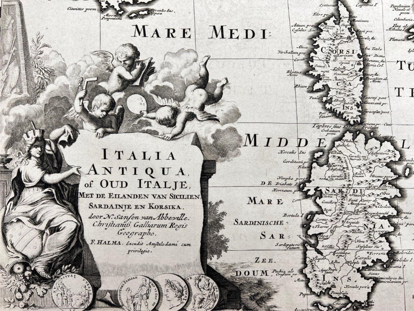 Antique Map - Europe - Italy With the Islands of Sicily, Corsica and Sardinia
