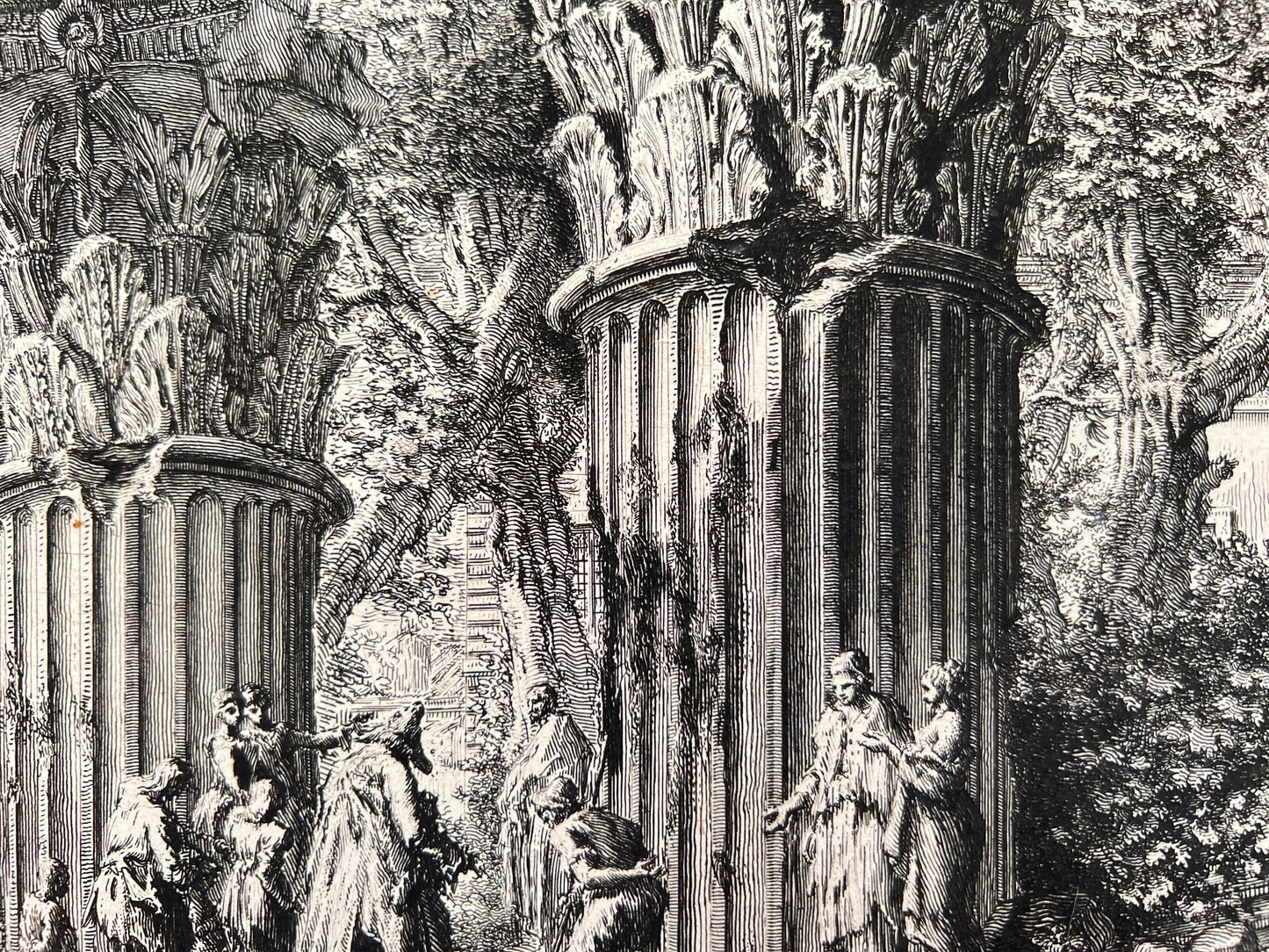 Antique Architectural Etching - Veduta del Tempio di Giove Tonante - Piranesi