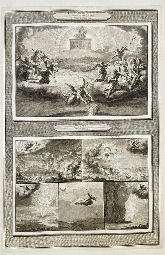 Antique Print - Mortier - Opening of the 7th Seal, The Sound of Trumpets F5