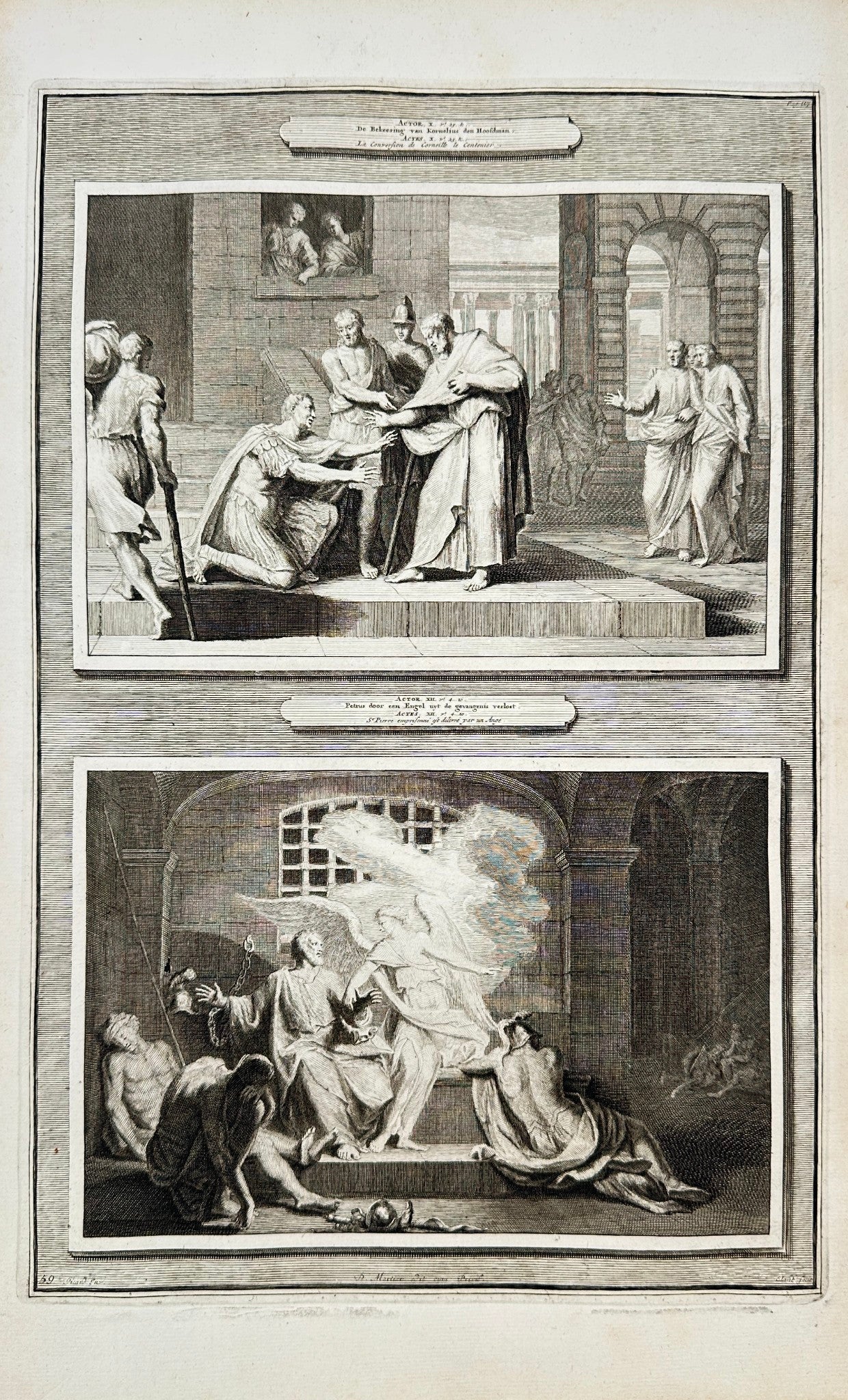 Antique Print - Conversion of Cornelius and Release of Peter F5