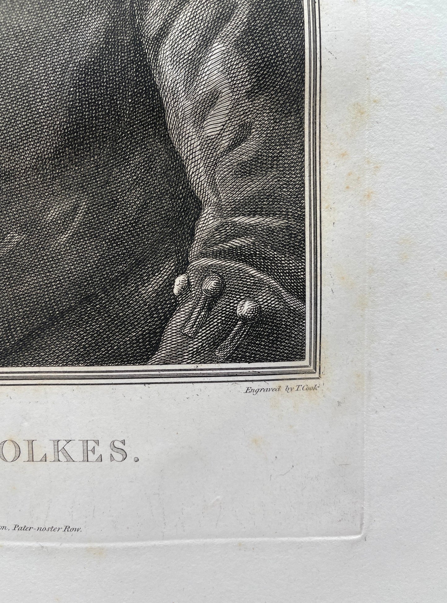 Antique Engraving - William Hogarth - Portrait of Martin Folkes - London - E5